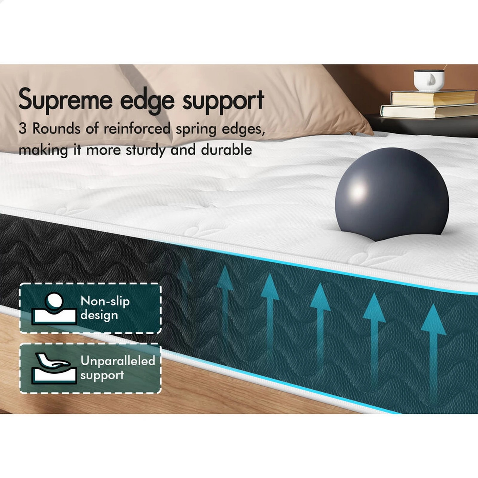 9 Alfordson Mattress 14CM Bed Tight Top Spring Foam Bedding Medium Firm - King Single Bed, 9 of 10