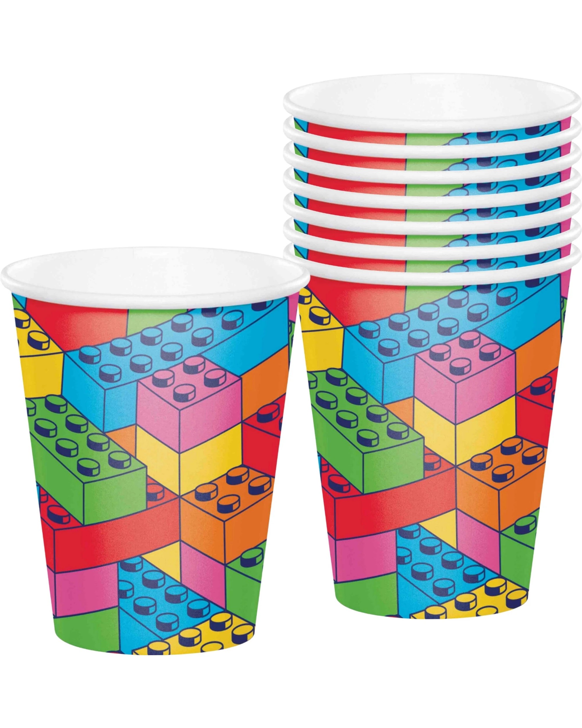 1 BA Block Bash Paper Cups Pack of 8 - Multi, 1 of 2