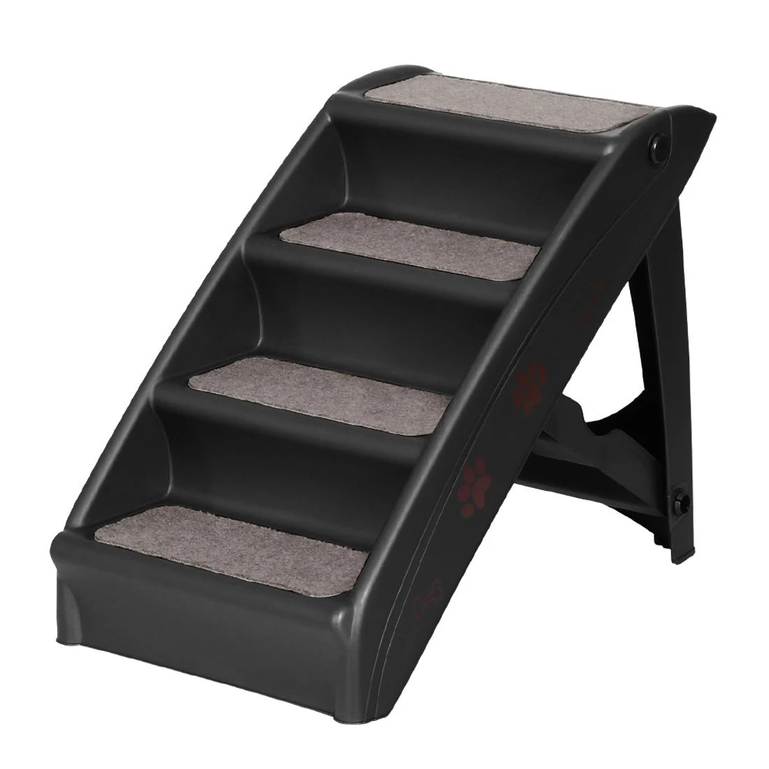1 I.Pet Dog Ramp Steps for Bed Sofa Car Portable Foldable Pet Stairs Ladder Non-Slip Lightweight Easy Storage - Black, 1 of 5