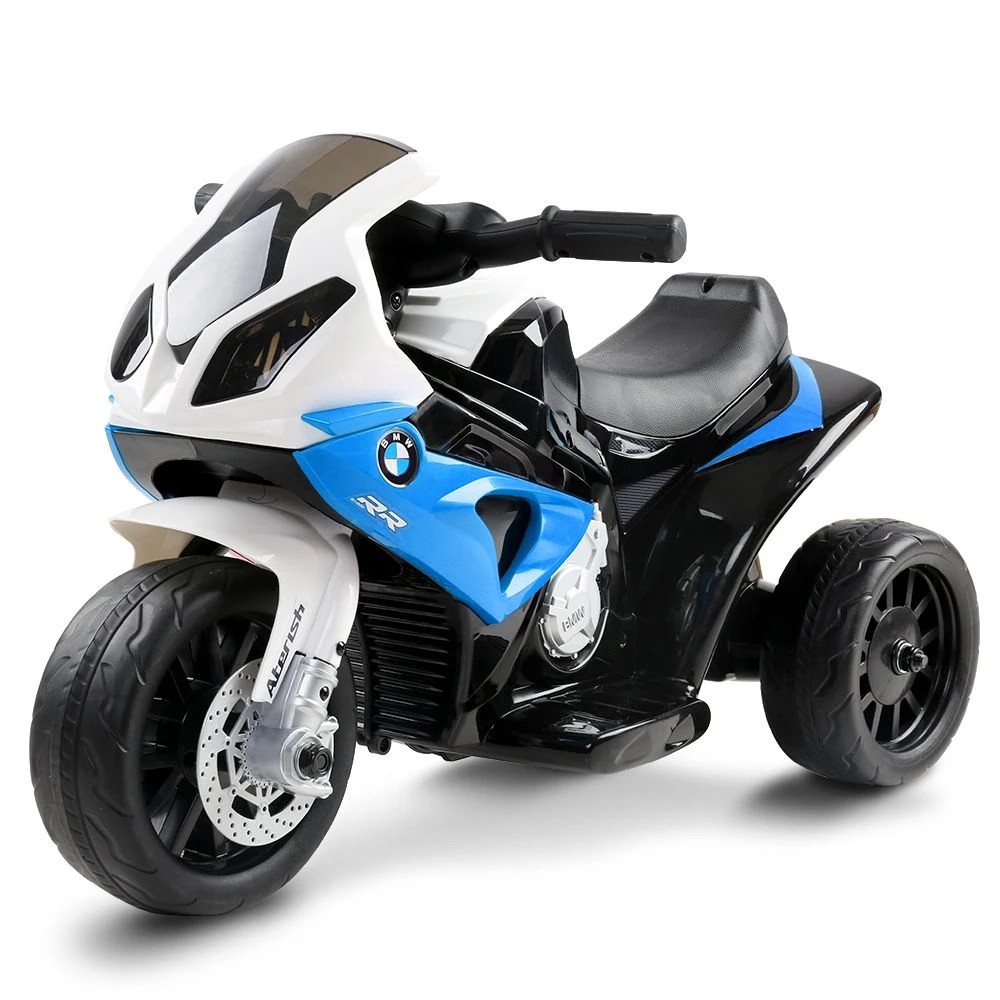 1 Kids Electric Ride On Car Police Motorcycle Motorbike BMW Licensed S1000RR - Blue, 1 of 6