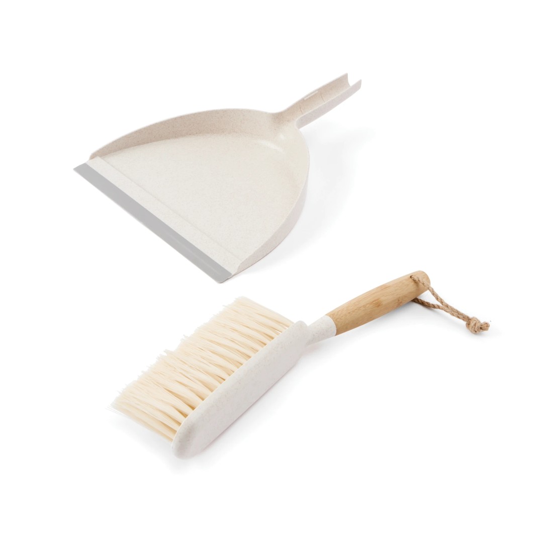 4 Bamboo Handle Dustpan and Brush - White, 4 of 6