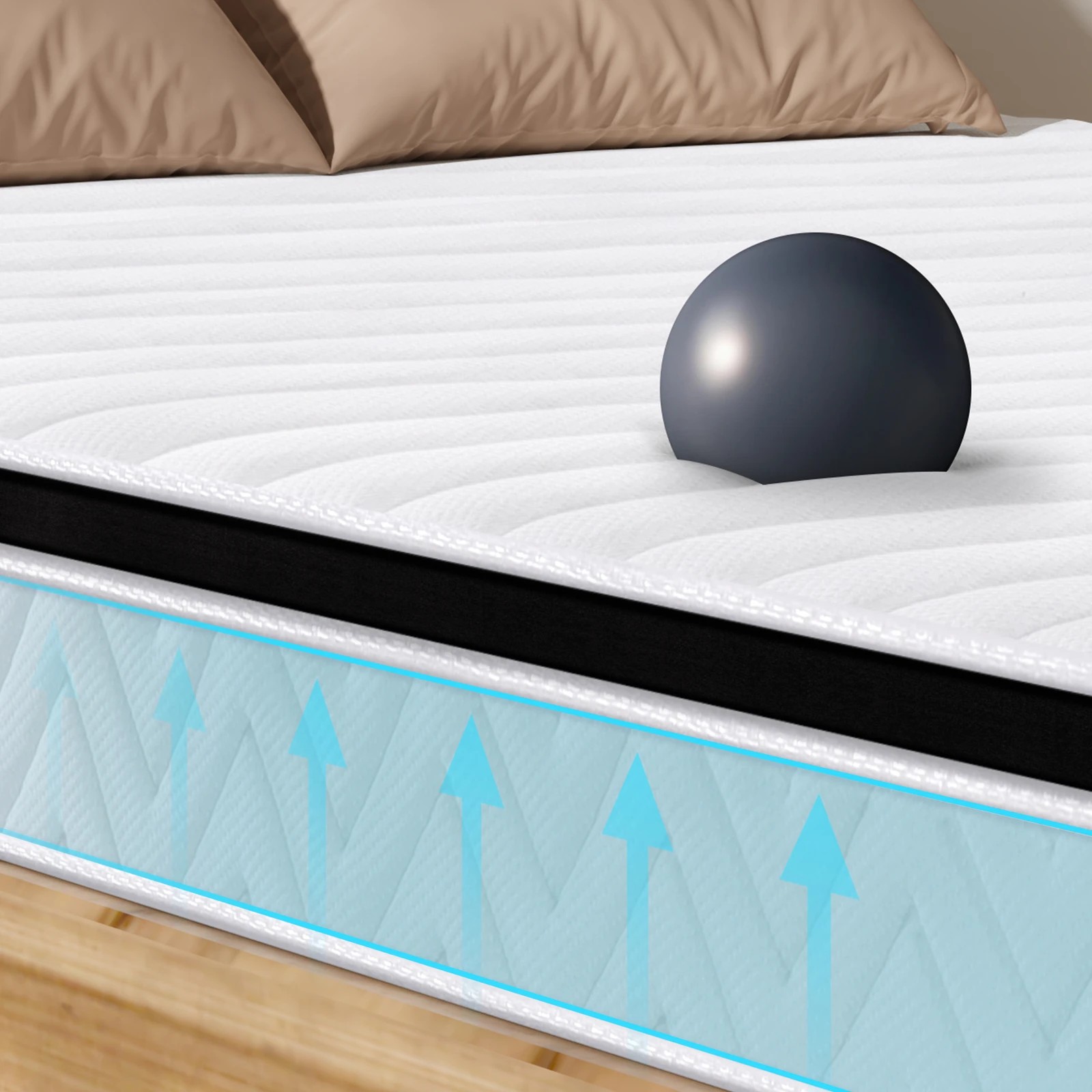 10 Alfordson Mattress 17CM Euro Top Spring Foam Bedding Medium Firm - Single Bed, 10 of 10