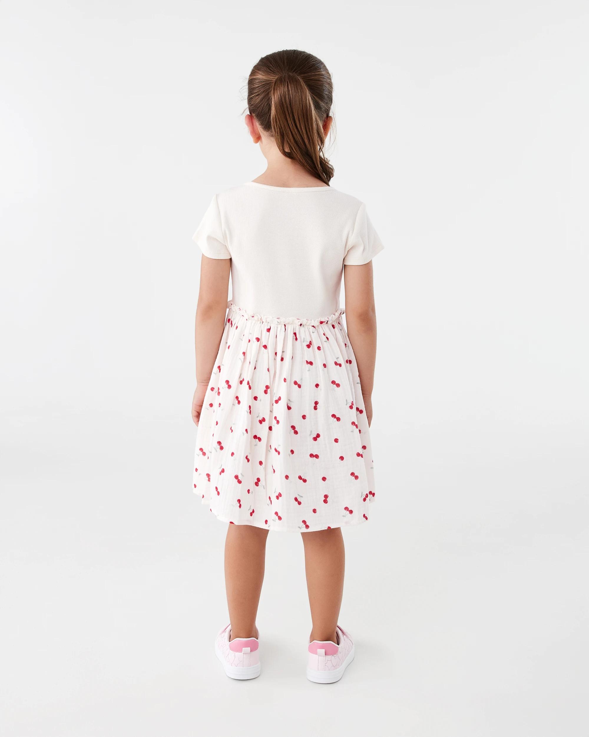 8 Short Sleeve Ribbed Dress Bge Cherry, 8 of 8