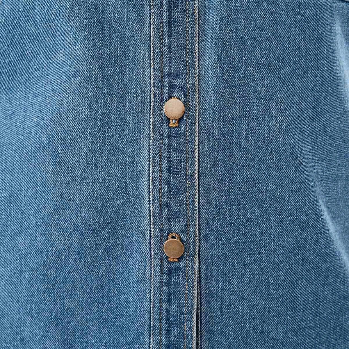 7 Short Sleeve Denim Shirt Mid Wash, 7 of 7