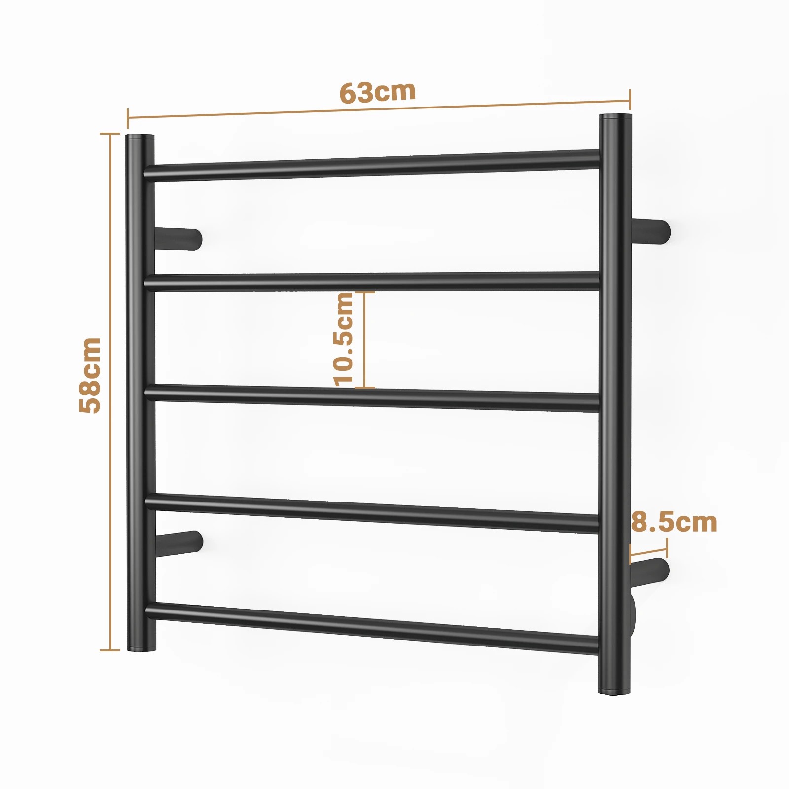 2 Advwin Electric Wall Mounted Heated Towel Rail - Black, 2 of 6