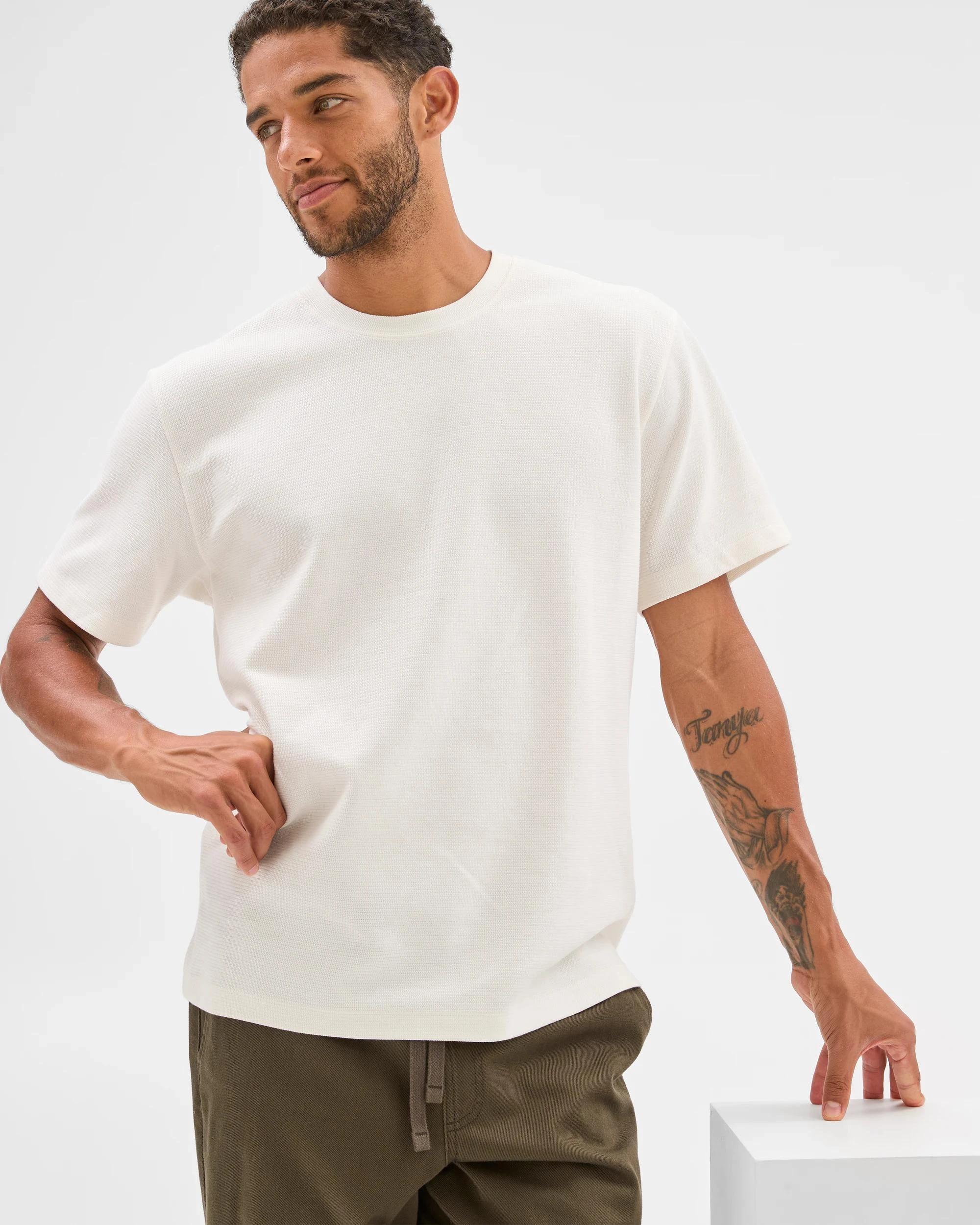 6 Target Australian Cotton Blend Textured T-Shirt WHITE, 6 of 6