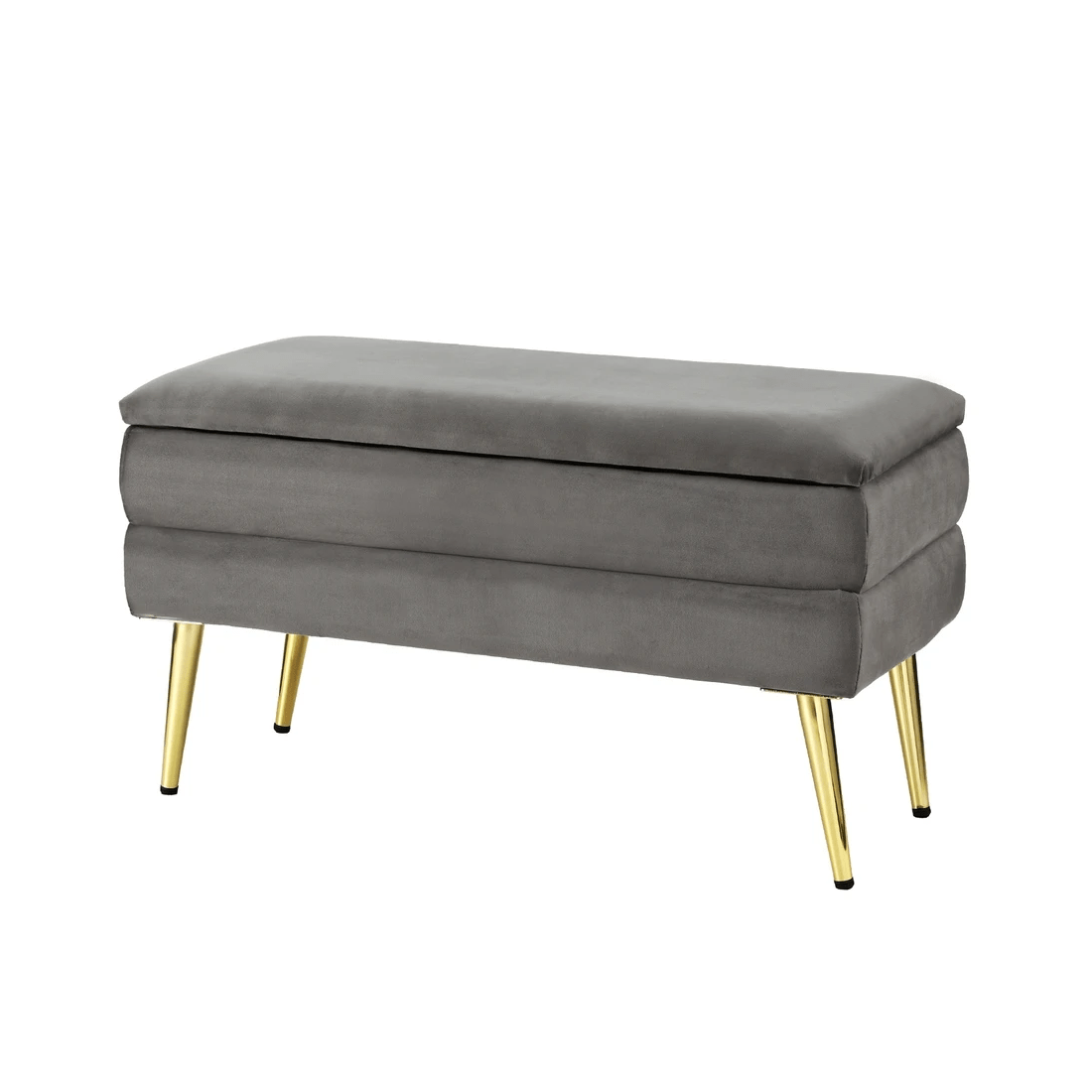 1 Artiss Ottoman Storage Foot Stool Velvet - Grey, 1 of 6