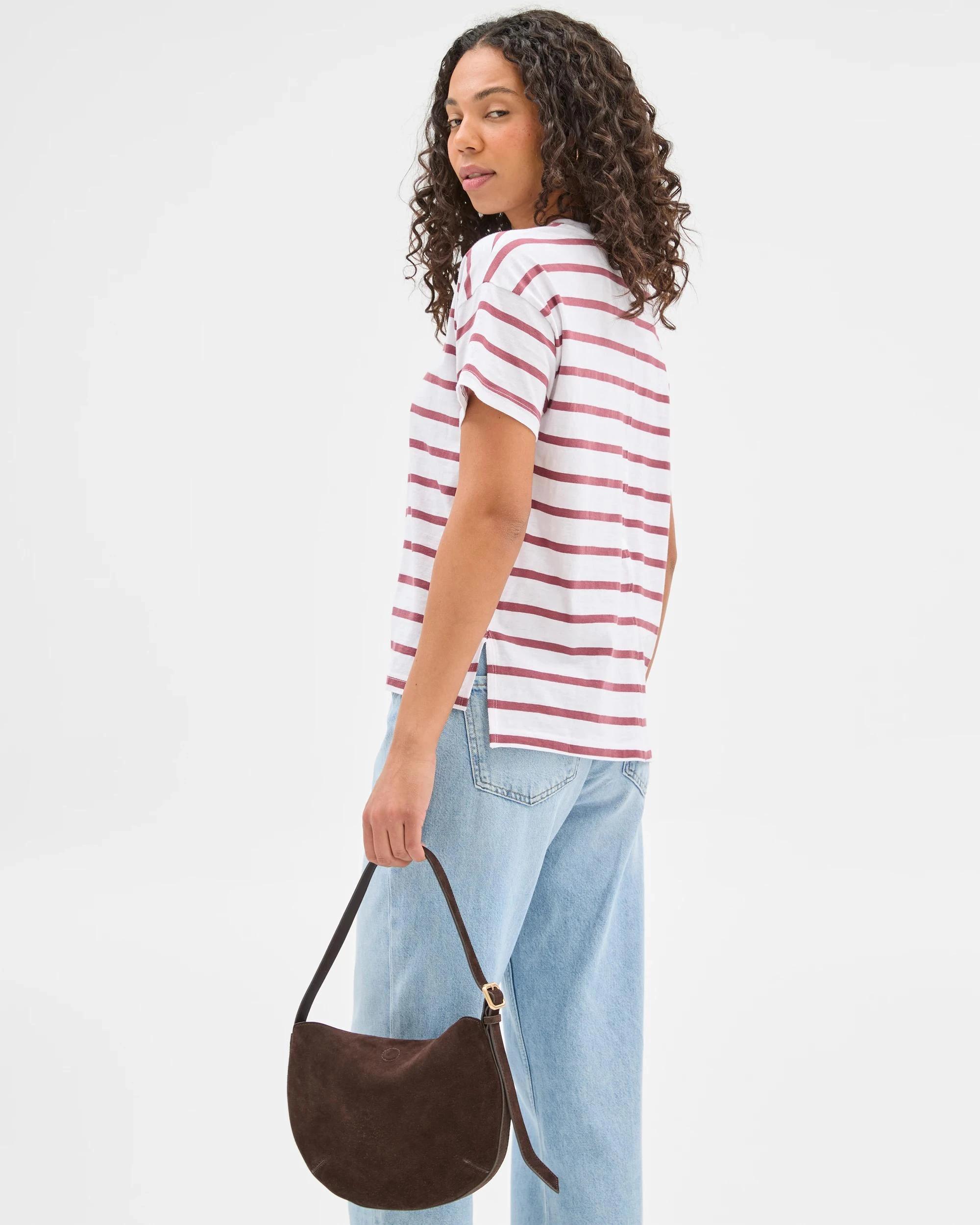 3 Target Australian Cotton Relaxed Slub T-Shirt MULBERRY STRIPE, 3 of 6