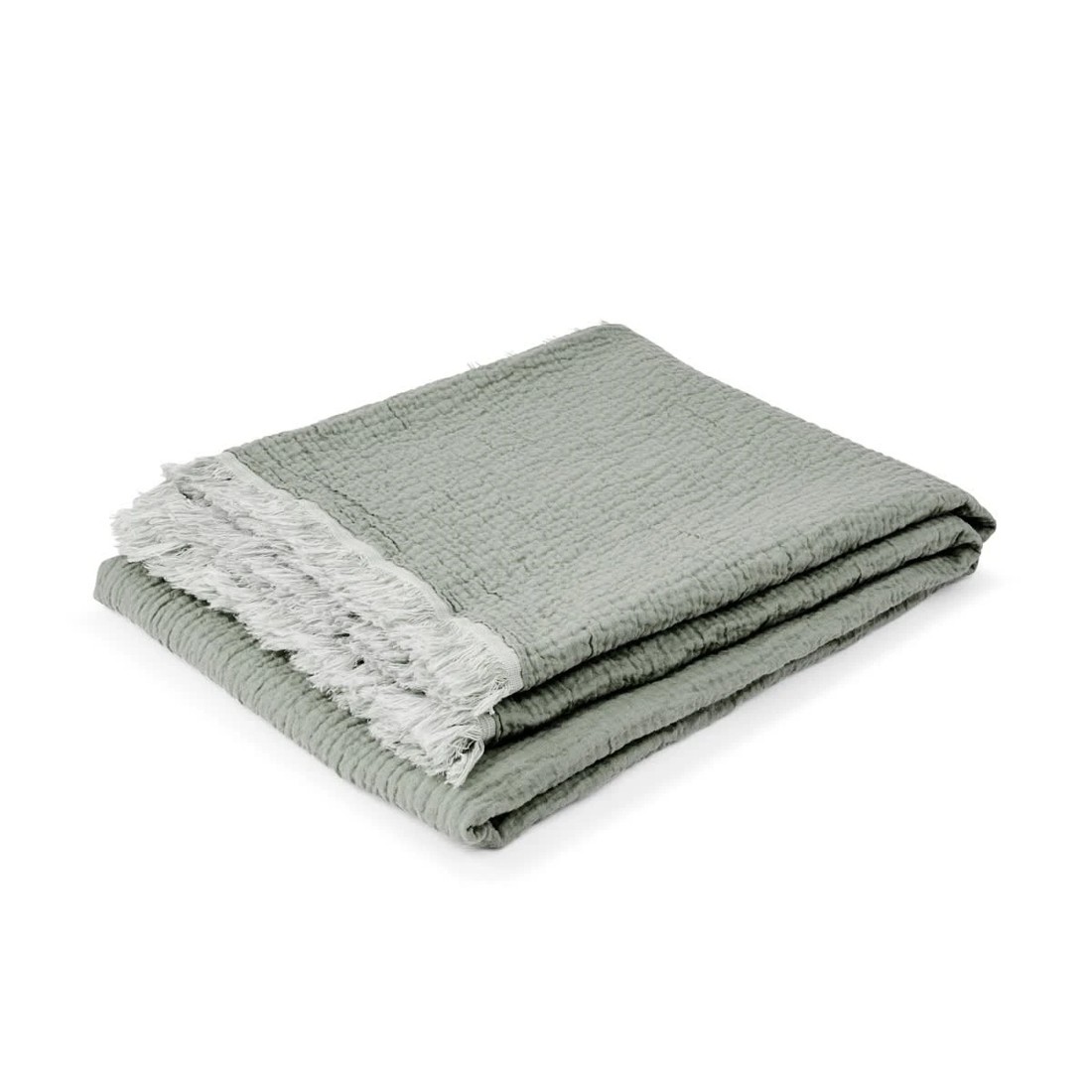 3 Reversible Muslin Throw - Sage, 3 of 6