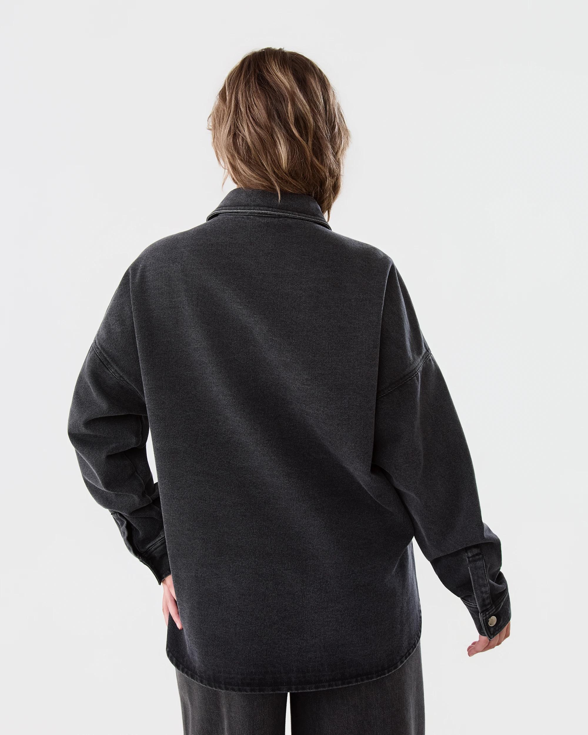 3 Long Sleeve Denim Shirt Black Wash, 3 of 8