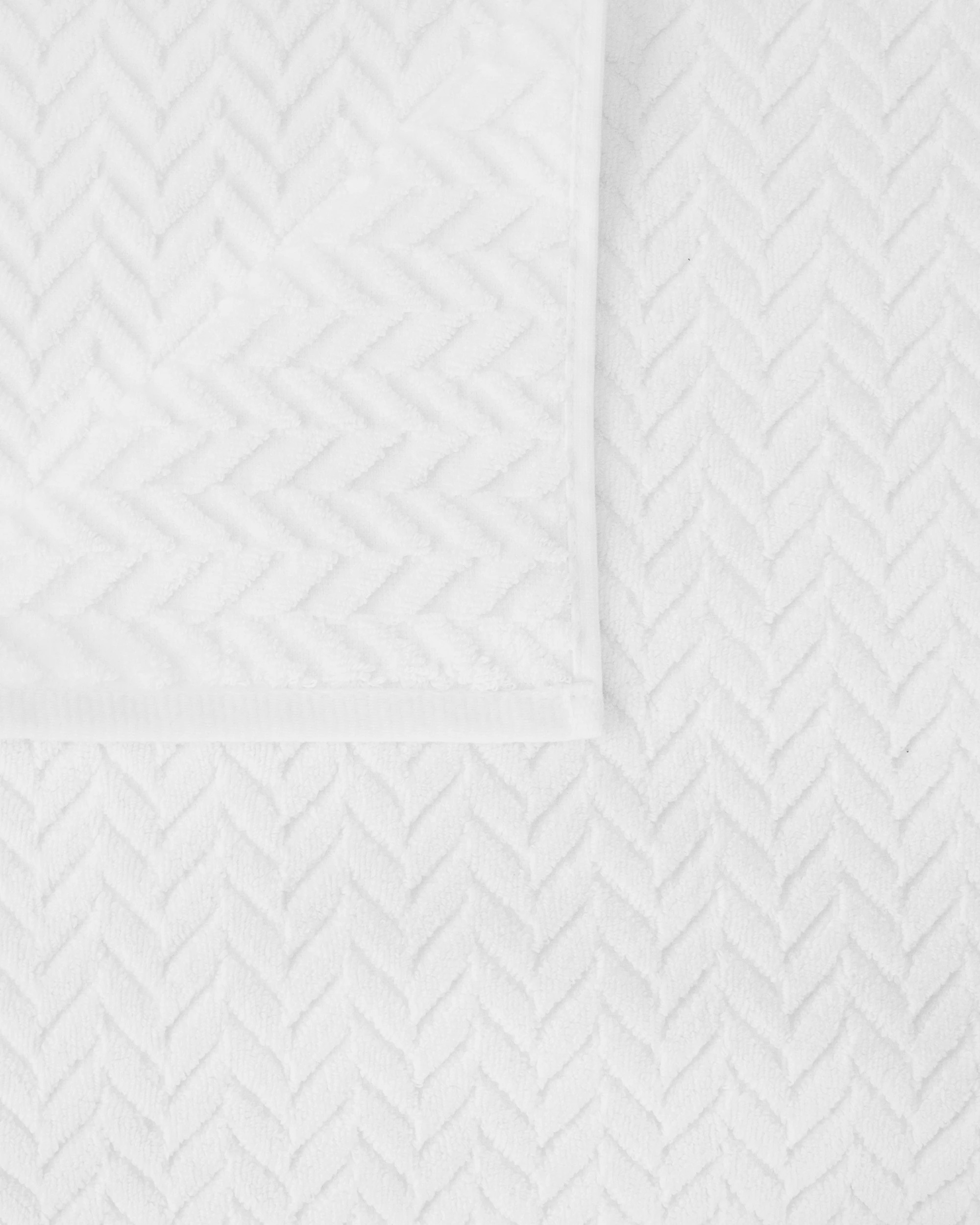 2 Chevron Cotton Bath Sheet - White, 2 of 6
