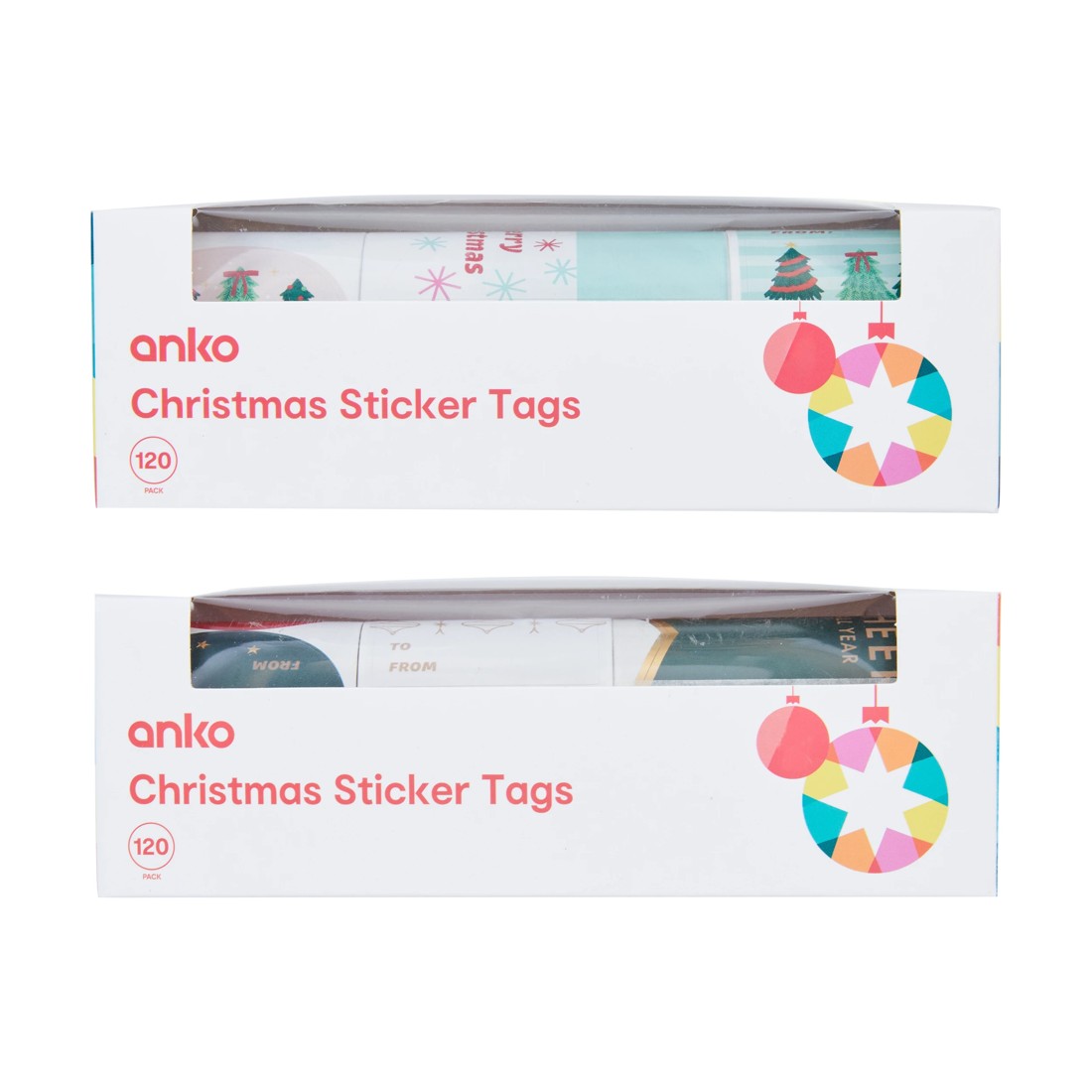 1 120 Pack Christmas Sticker Tags - Assorted, 1 of 4