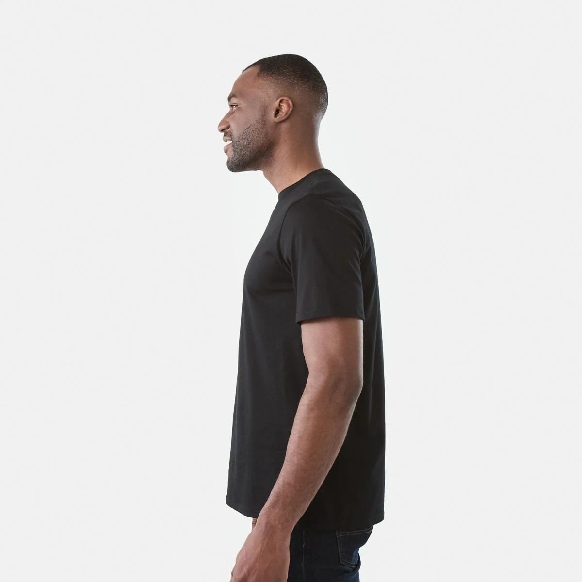 2 Australian Grown Cotton Crew Neck T-shirt Black, 2 of 5