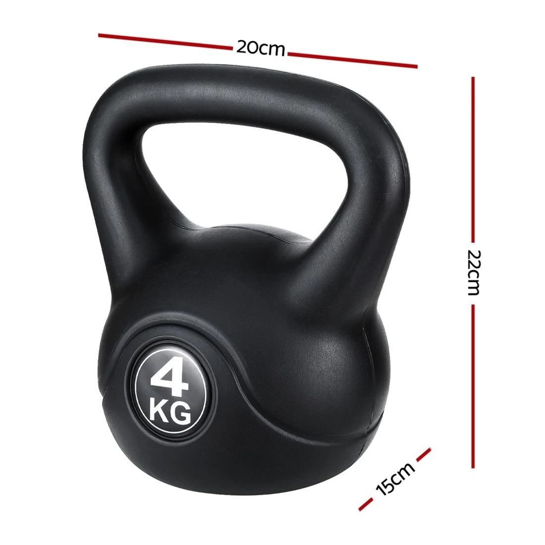 2 Everfit 4kg Kettlebell Set - Black, 2 of 6