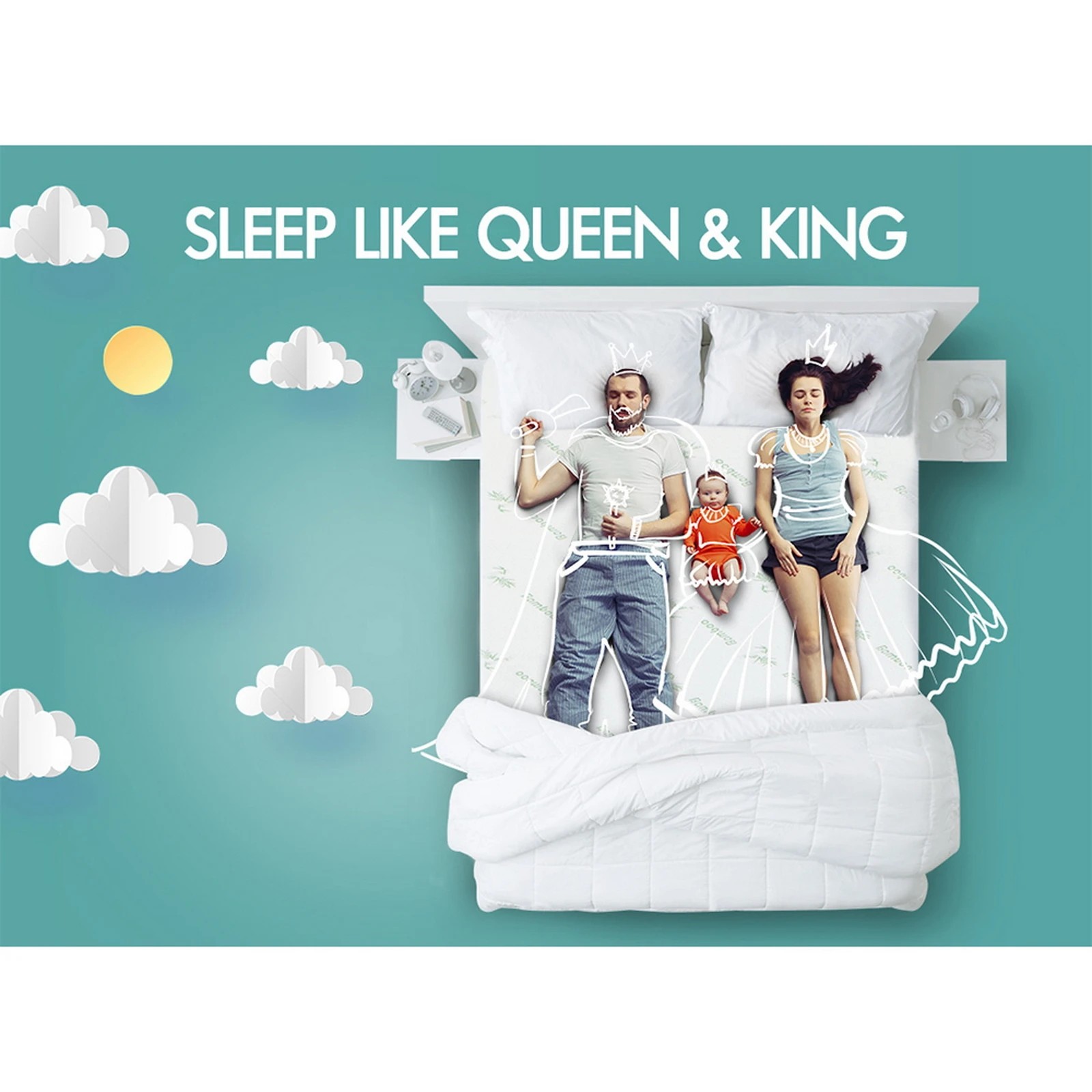 5 Starry Eucalypt Memory Foam Mattress Topper 5cm Airflow - King Bed, 5 of 10