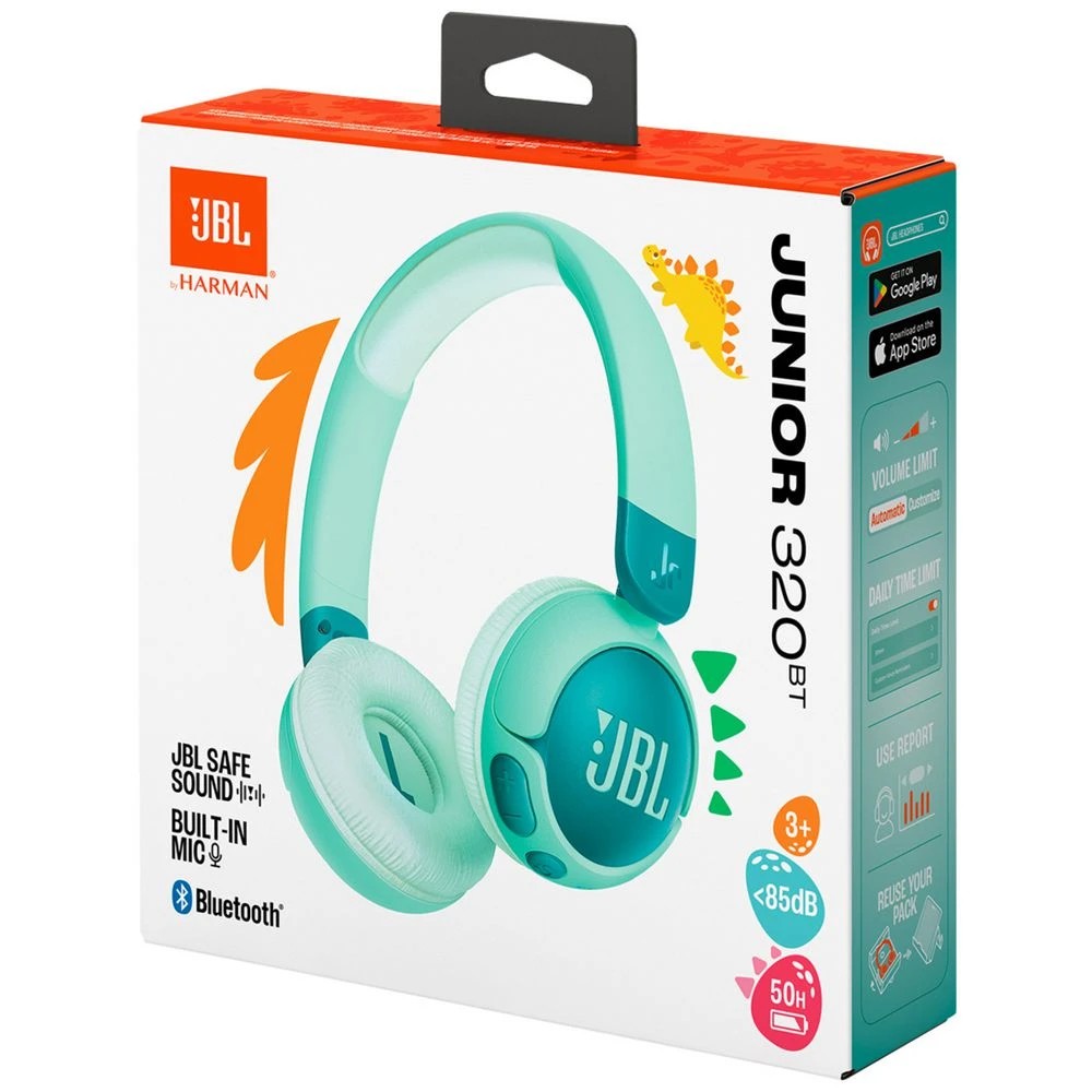 8 JBL JR320 Kids On-Ear Bluetooth Headphones Green, 8 of 8