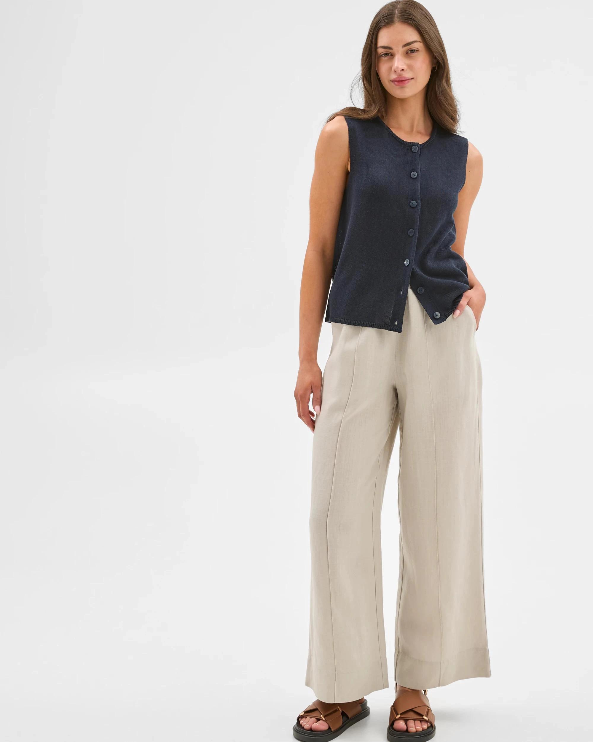 2 Target Petites Button Front Knit Vest NAVY BLAZER, 2 of 5