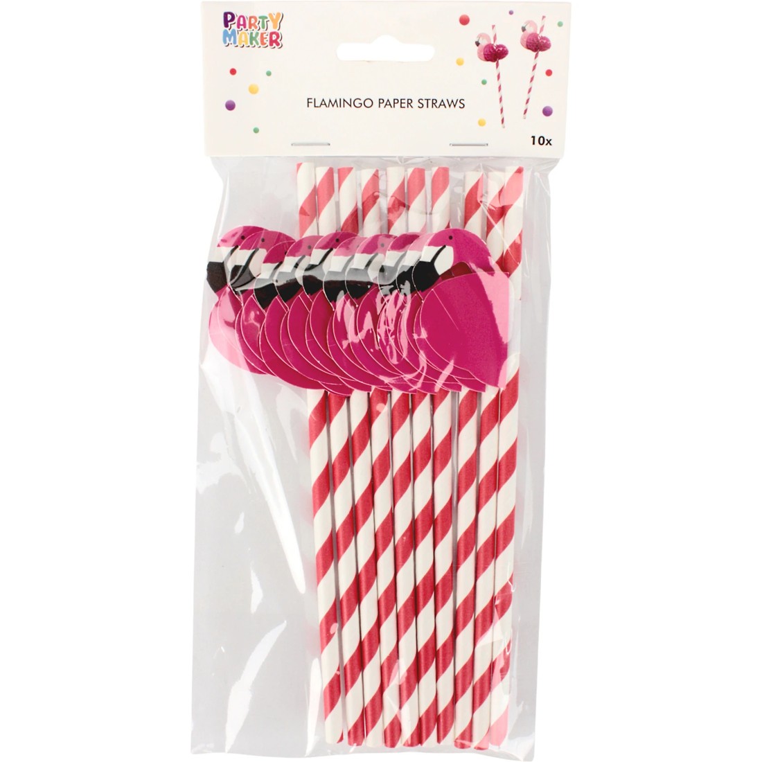 2 Party Maker Pink Flamingo Honeycomb Paper Straws Pack of 10, 2 of 2