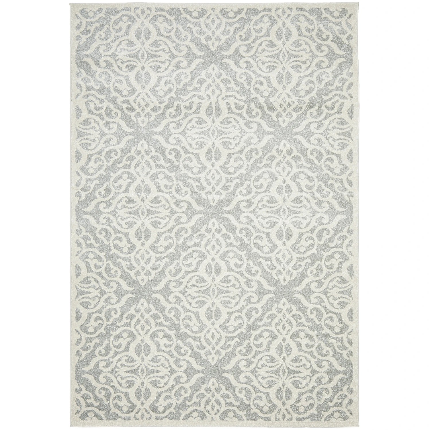 1 Common Ground Rugs Lustre Lydia 290x200cm - Large Power Loomed Pet Friendly Floor Rug - Silver, 1 of 5