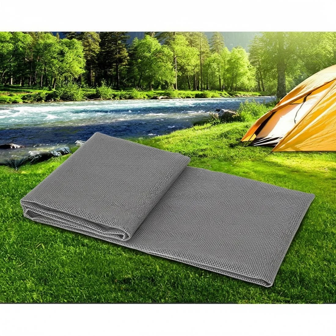 3 Weisshorn Annex Matting Floor Mats Mesh Caravan Camping Annexe - Grey, 3 of 5