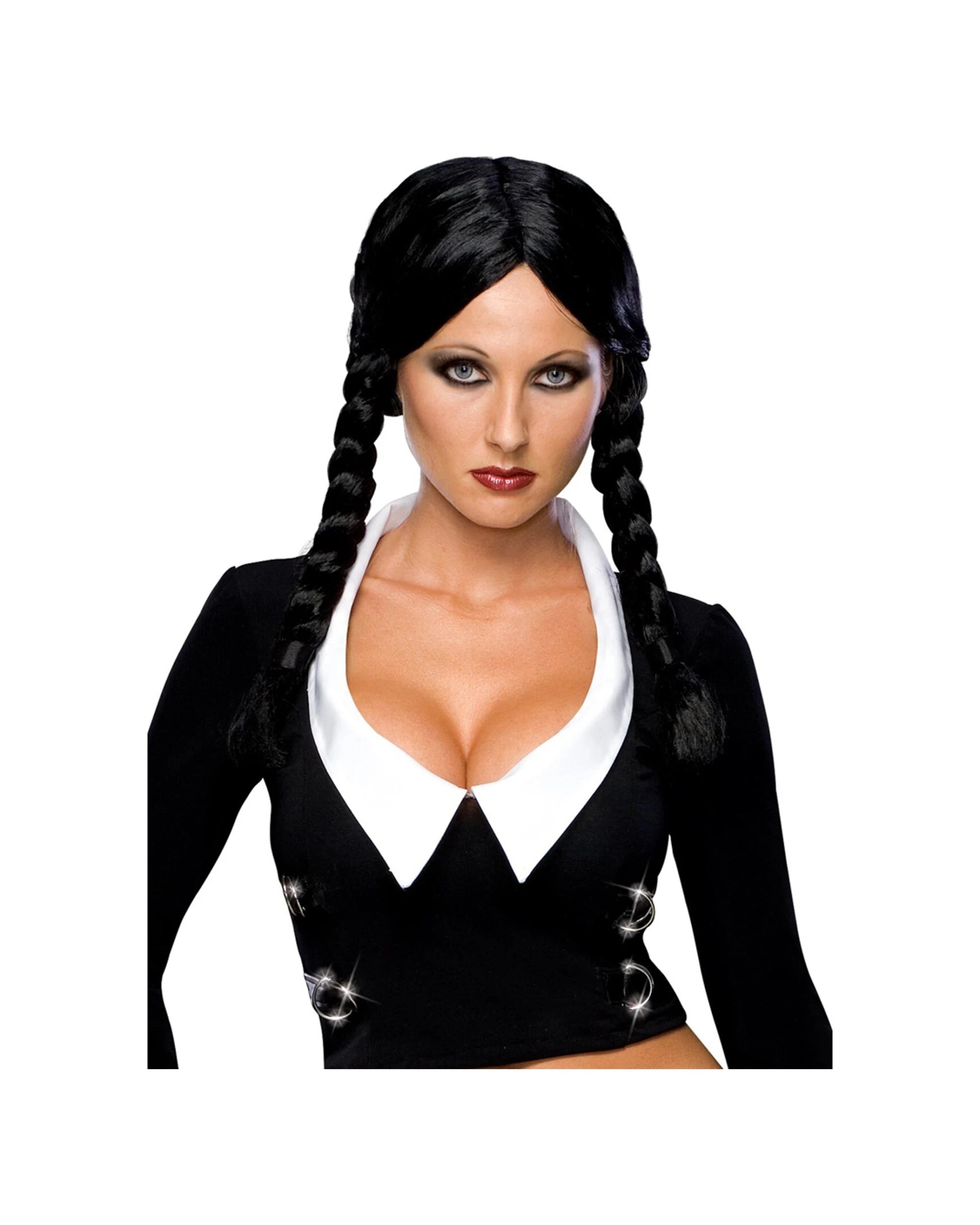1 The Addams Family Wednesday Wig Costume Accessory Adult - Black, 1 of 1
