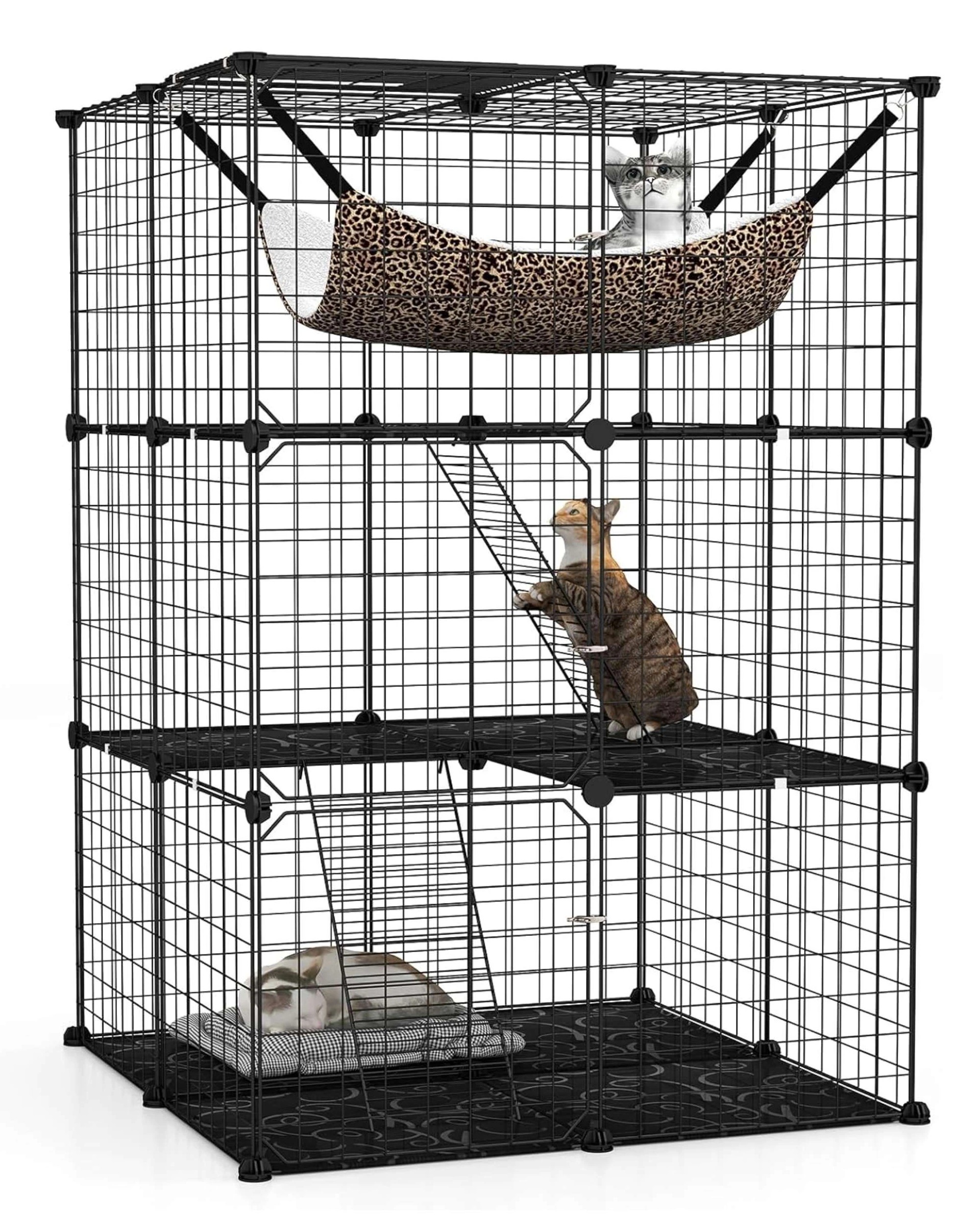 1 Advwin DIY Cat Cage 3 Tier Pet Crate Cat Villa, 1 of 8