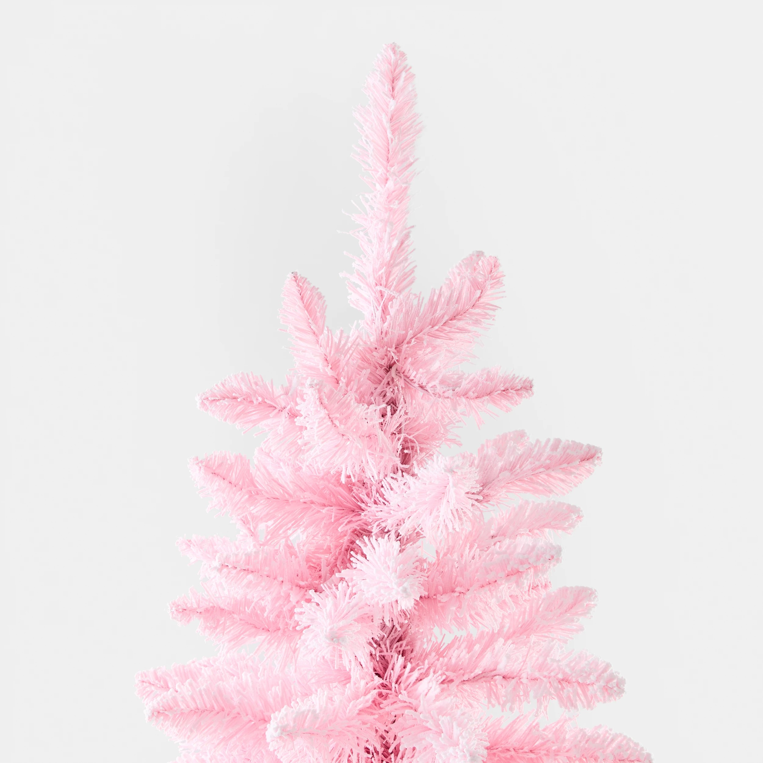 5 1.82m (6ft) Flocked Pink Prelit Christmas Tree, 5 of 8