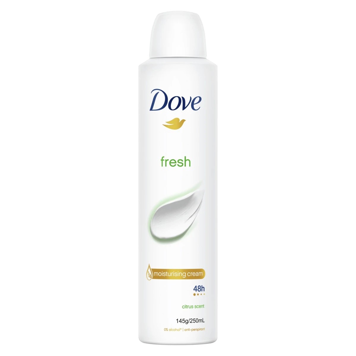 1 Dove Fresh 1/4 Moisturising Cream Antiperspirant 250ml - Citrus Scent, 1 of 7