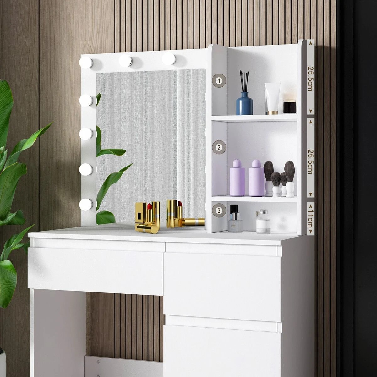 2 LUXSUITE Maxkon Dressing Table Lighting Vanity Mirror Dresser, 2 of 6