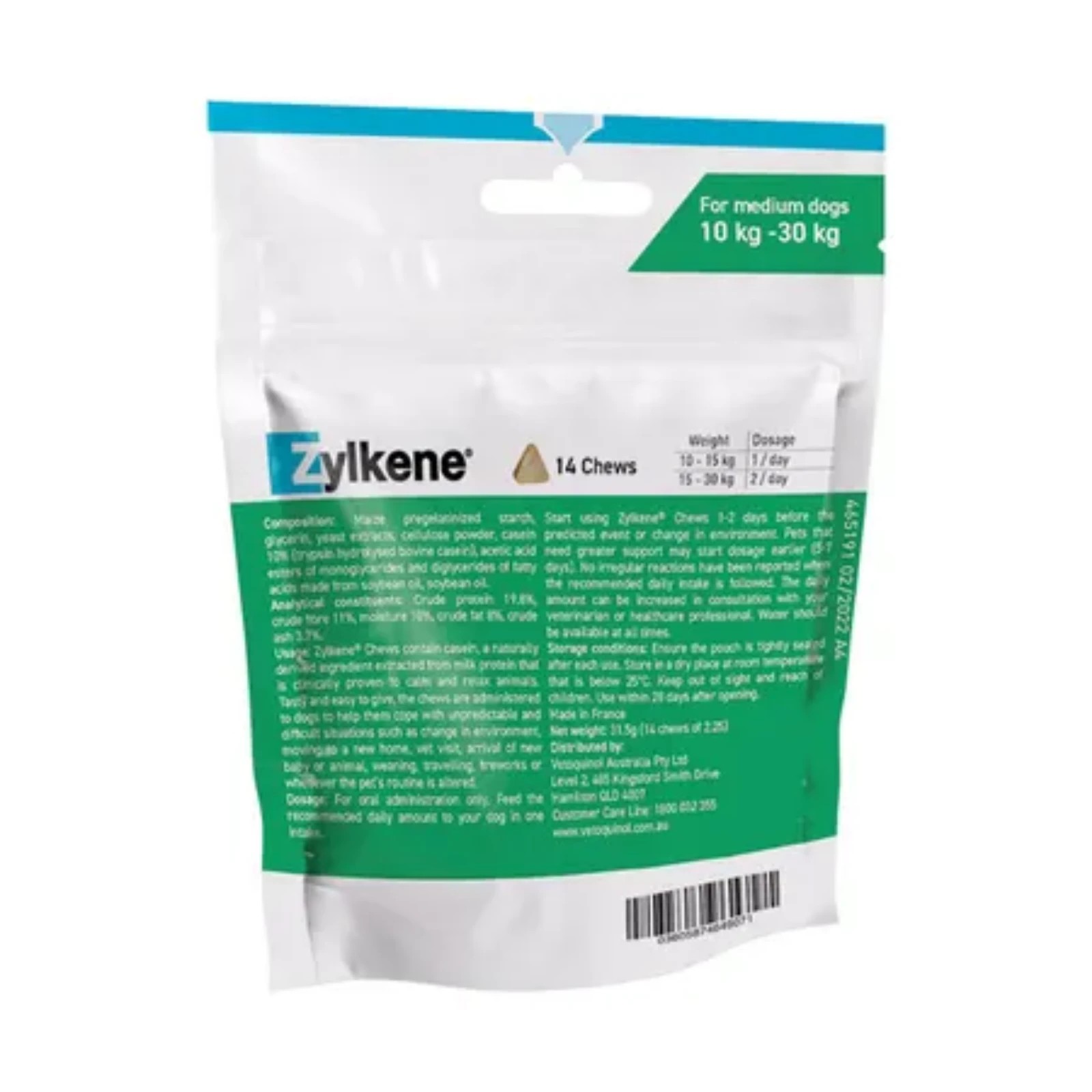 2 Zylkene Chew For Dogs (14's) - Medium 225mg, 2 of 2