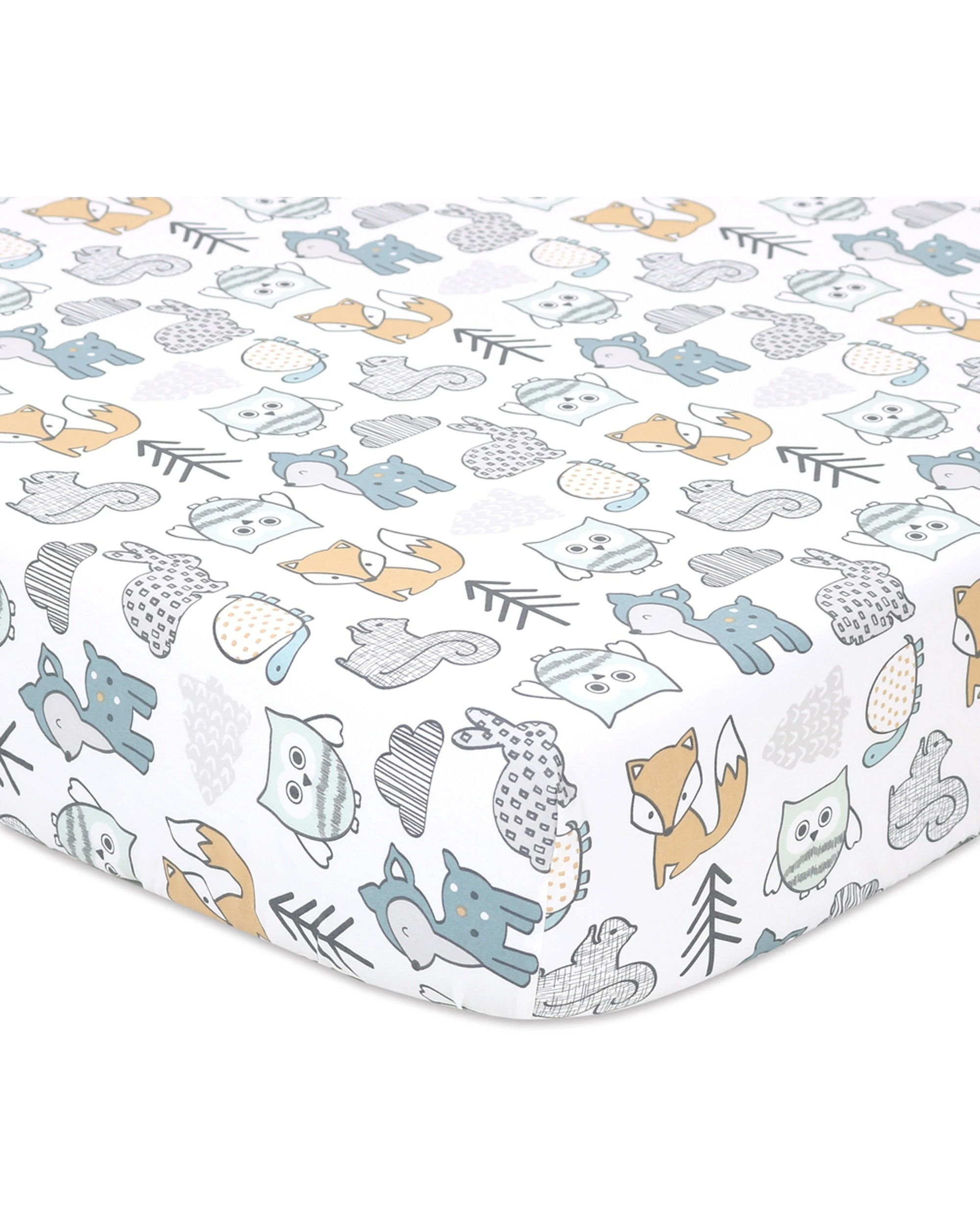 2 Little Haven Cot Fitted Woodland Baby Bedding Sheet Fits Australian Cots - Multi, 2 of 3