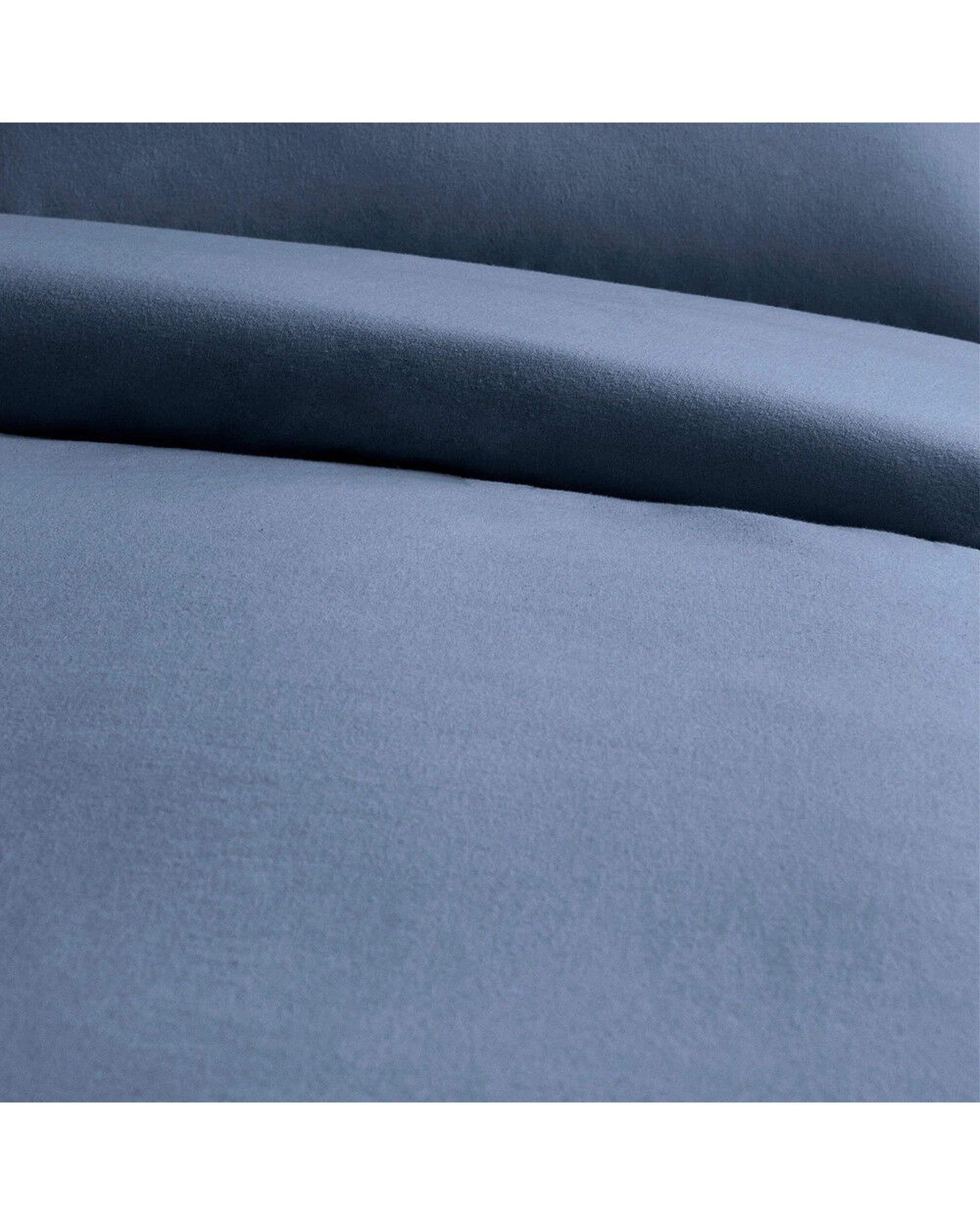 2 Canningvale Cozi Cotton Flannelette Quilt Bed Bedding Cover Set Ink Single - Blue, 2 of 5