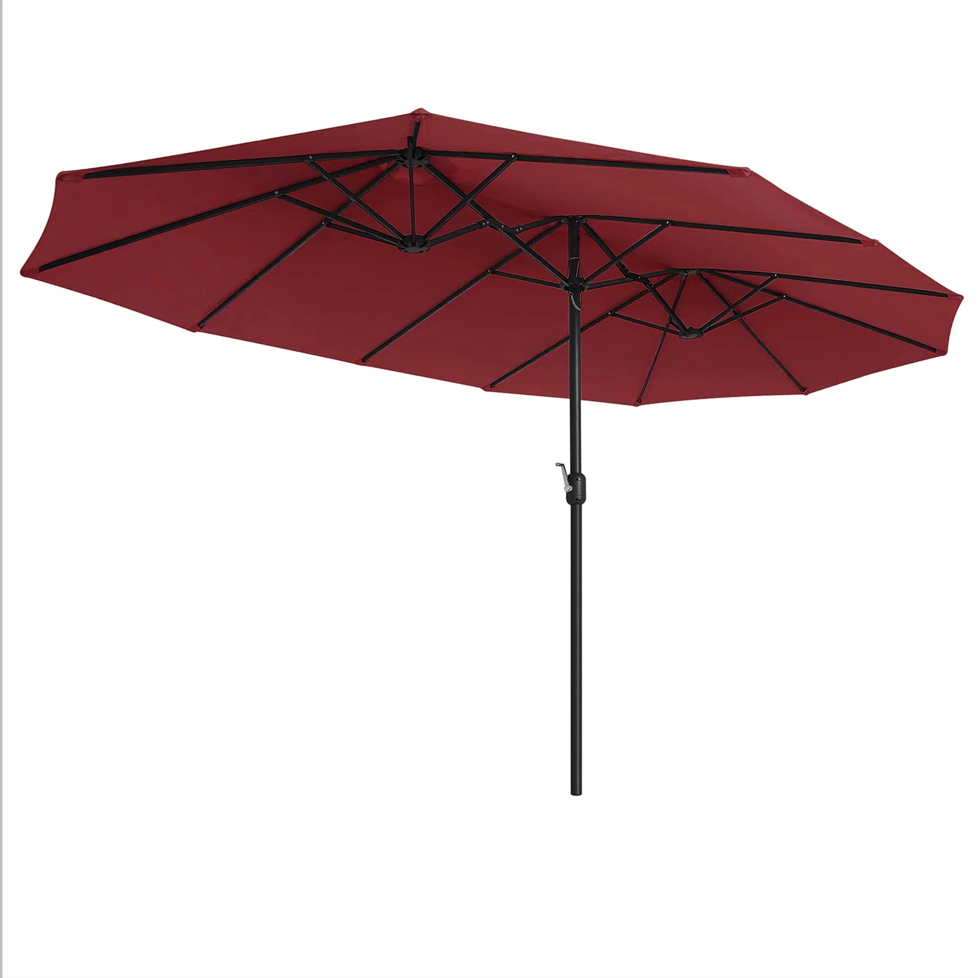 2 Mountview Large Parasol Patio Umbrella Outdoor Garden Pool Sunshade Double-Sided - Red, 2 of 9