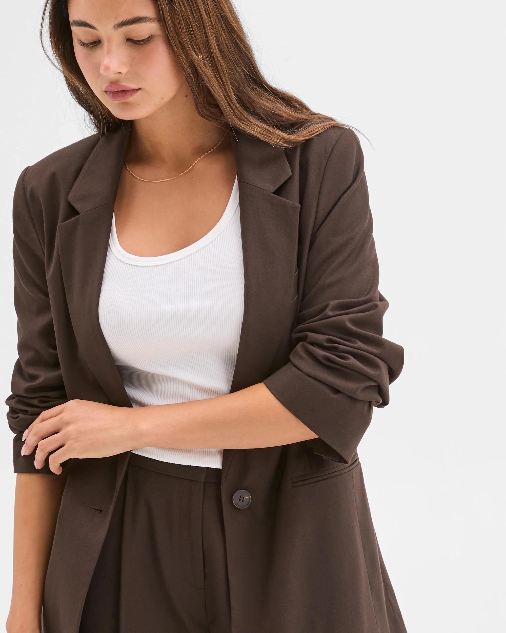 6 Lily Loves Oversized Blazer CHOCOLATE BROWN, 6 of 9