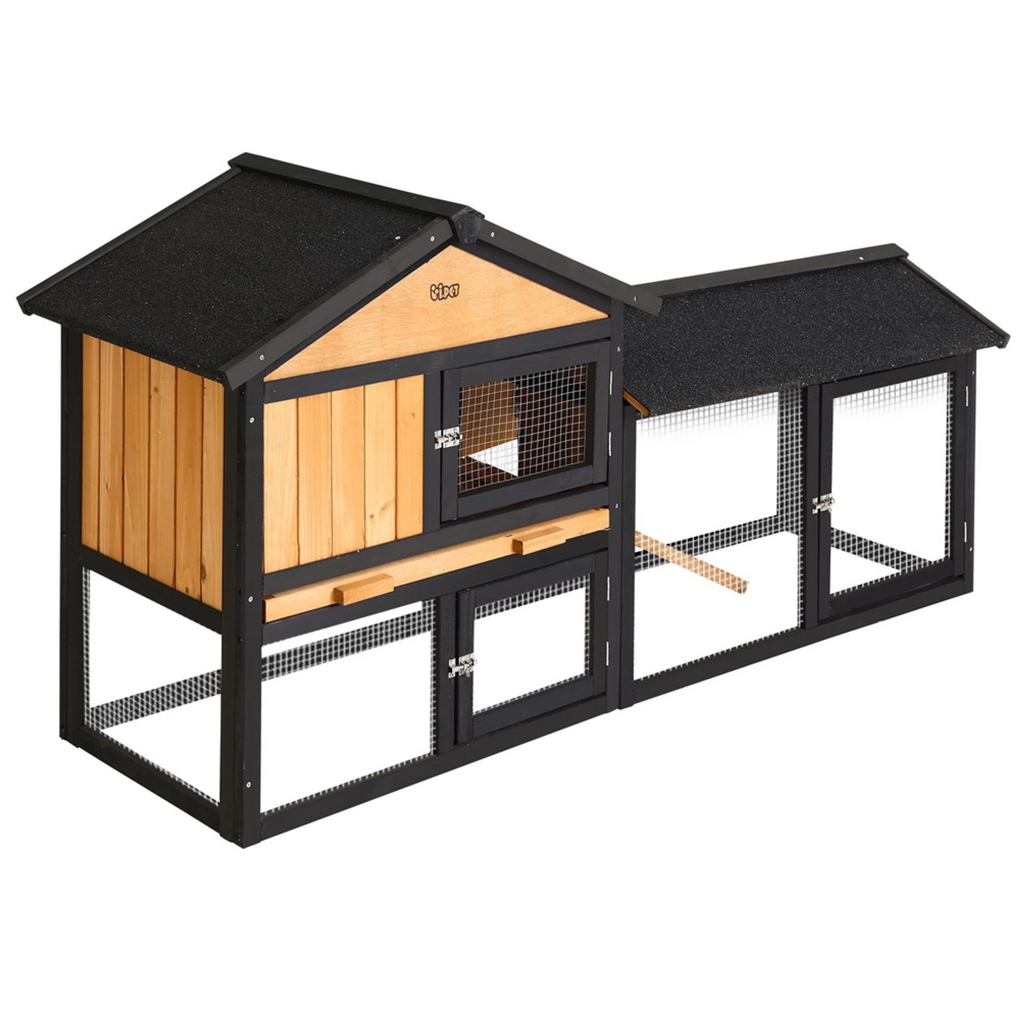 1 i.Pet Chicken Coop Rabbit Hutch Extra Large Run House Cage Wooden Bunny Outdoor - Multi, 1 of 7