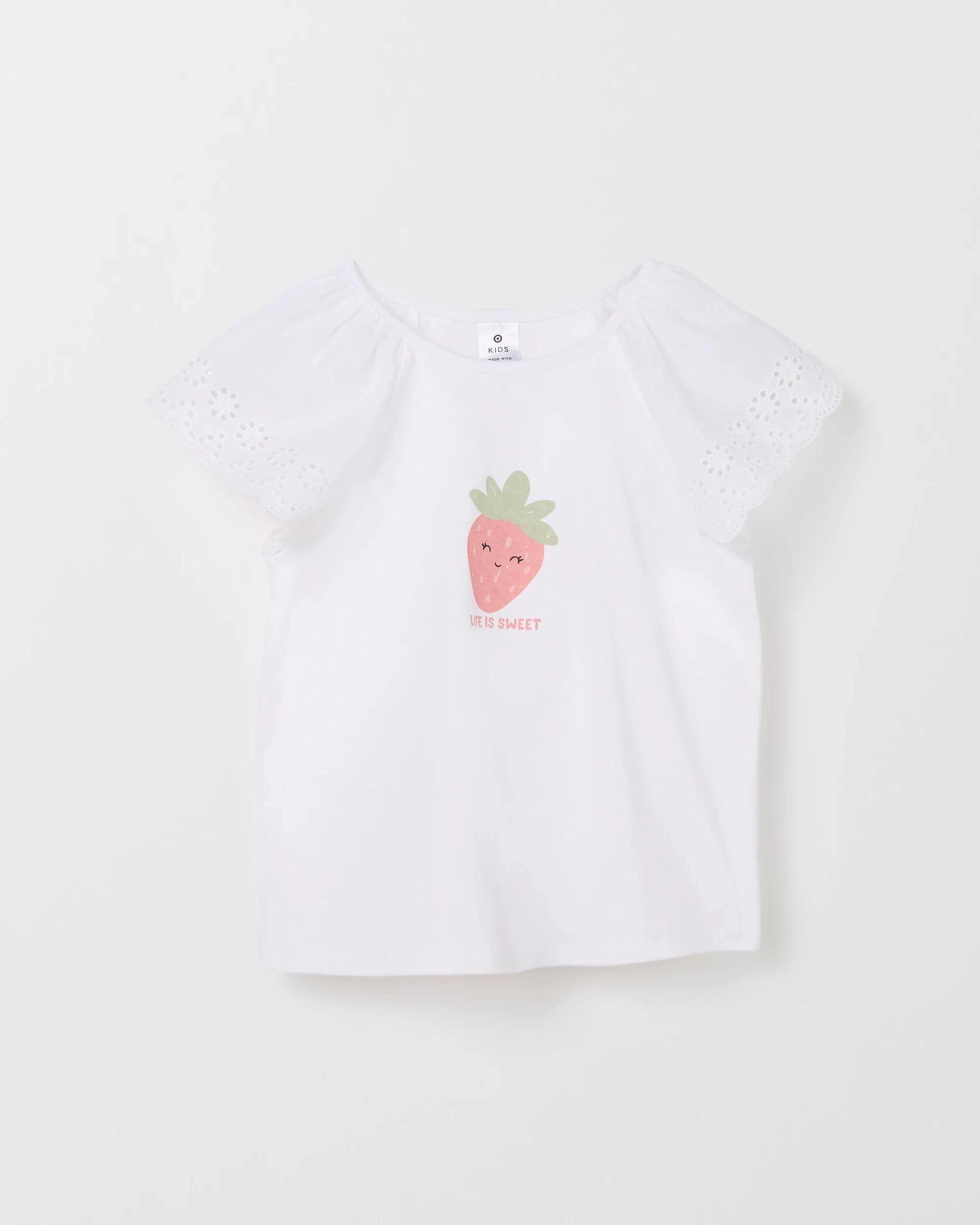 5 Target Australian Cotton Broderie T-Shirt WHITE, 5 of 6