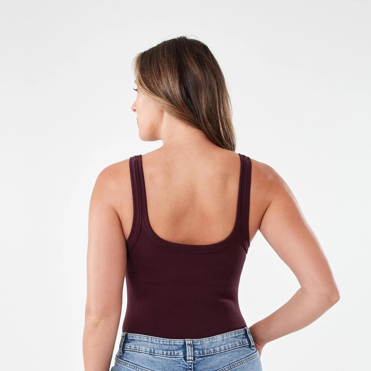 3 Sleeveless Soft Rib Bodysuit Mulberry, 3 of 6