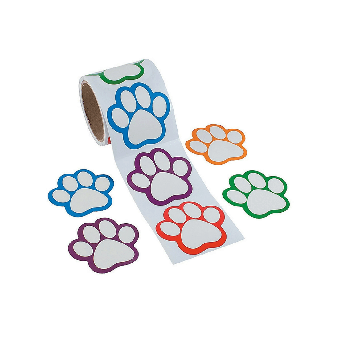 1 Fun Express Paw Print Self-Adhesive Name Tag Labels Roll of 100, 1 of 1