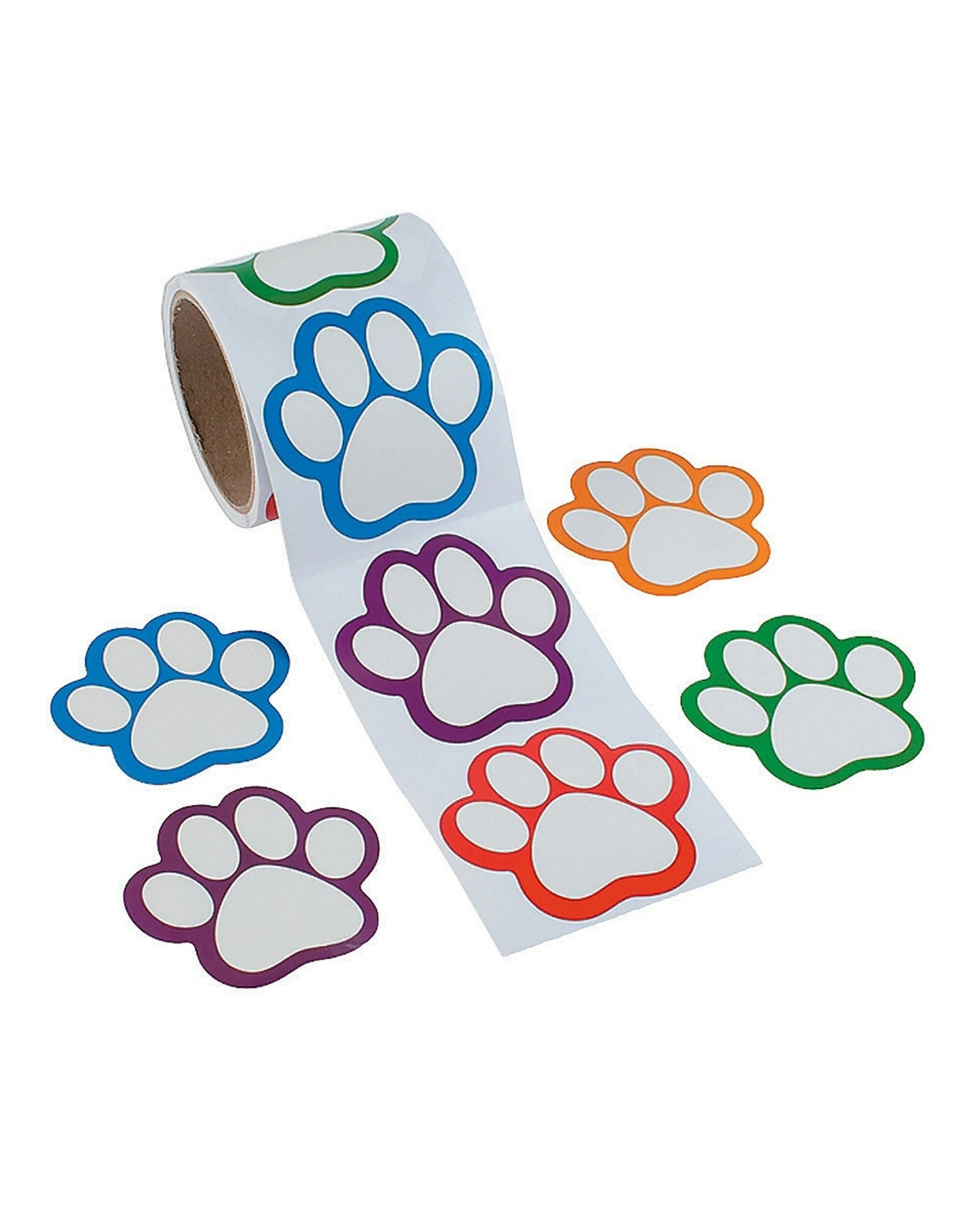 1 Partyrama Paw Print Self-Adhesive Name Tag Labels Roll of 100, 1 of 1