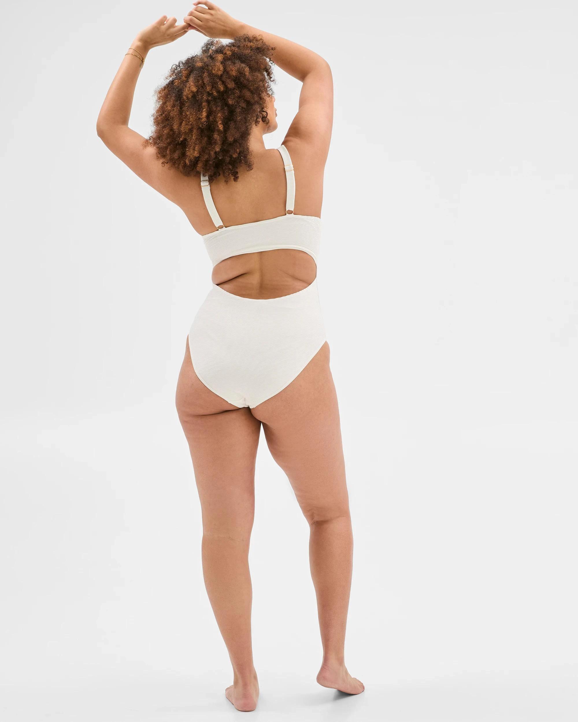 4 Target Resort Textured V-Neck One Piece Bathers PORCELAIN, 4 of 6