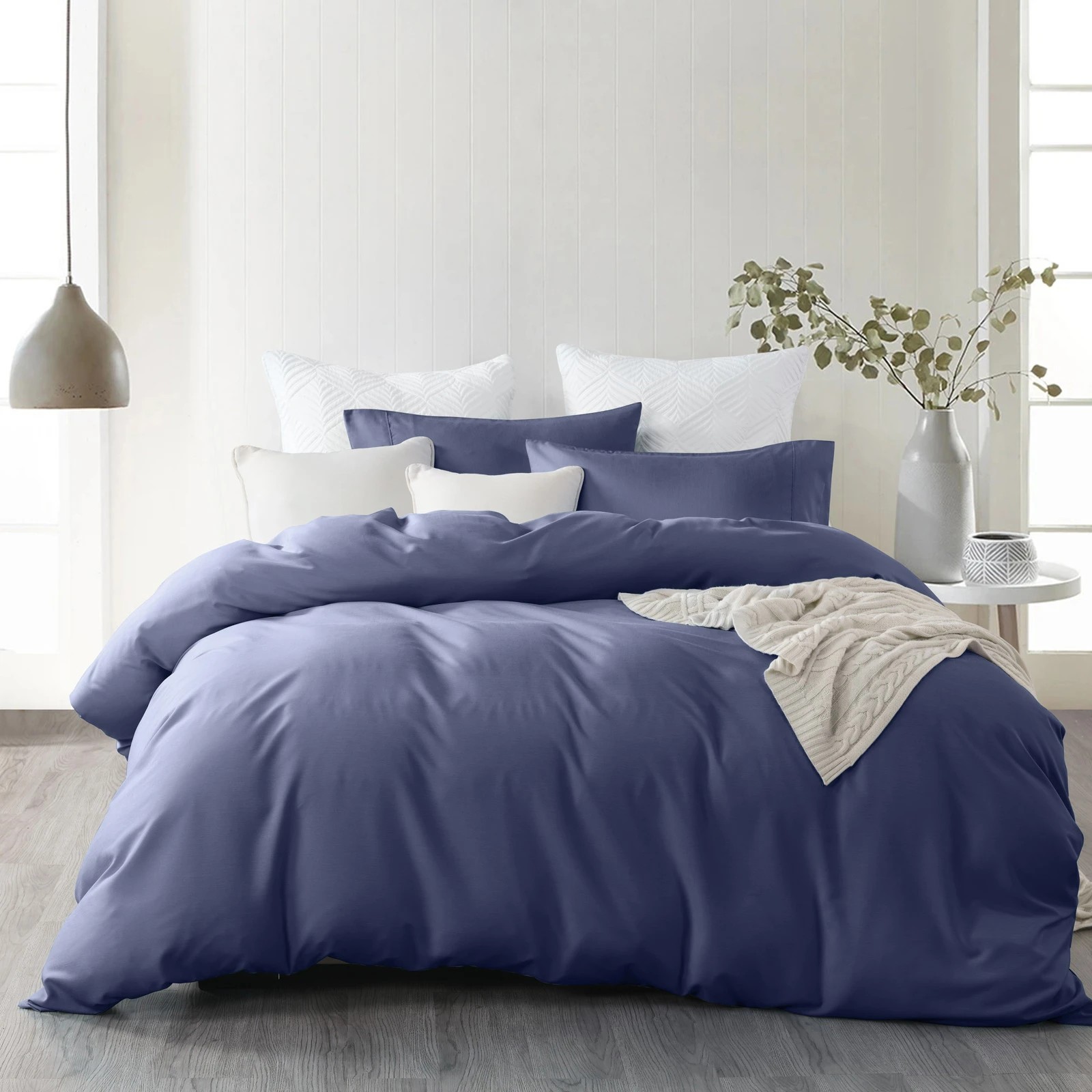 1 Royal Comfort 2000TC Quilt Cover Set Bamboo Cooling Hypoallergenic Breathable - Queen Bed - Blue, 1 of 5