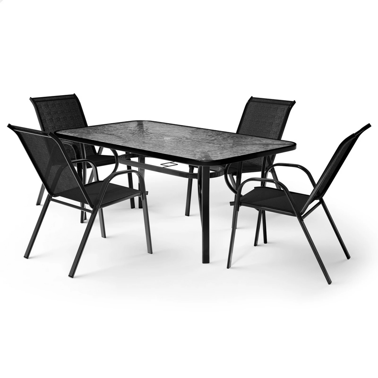 1 Alfordson 5PCS Outdoor Dining Set Table and Chairs Patio Furniture Bistro - Black, 1 of 9