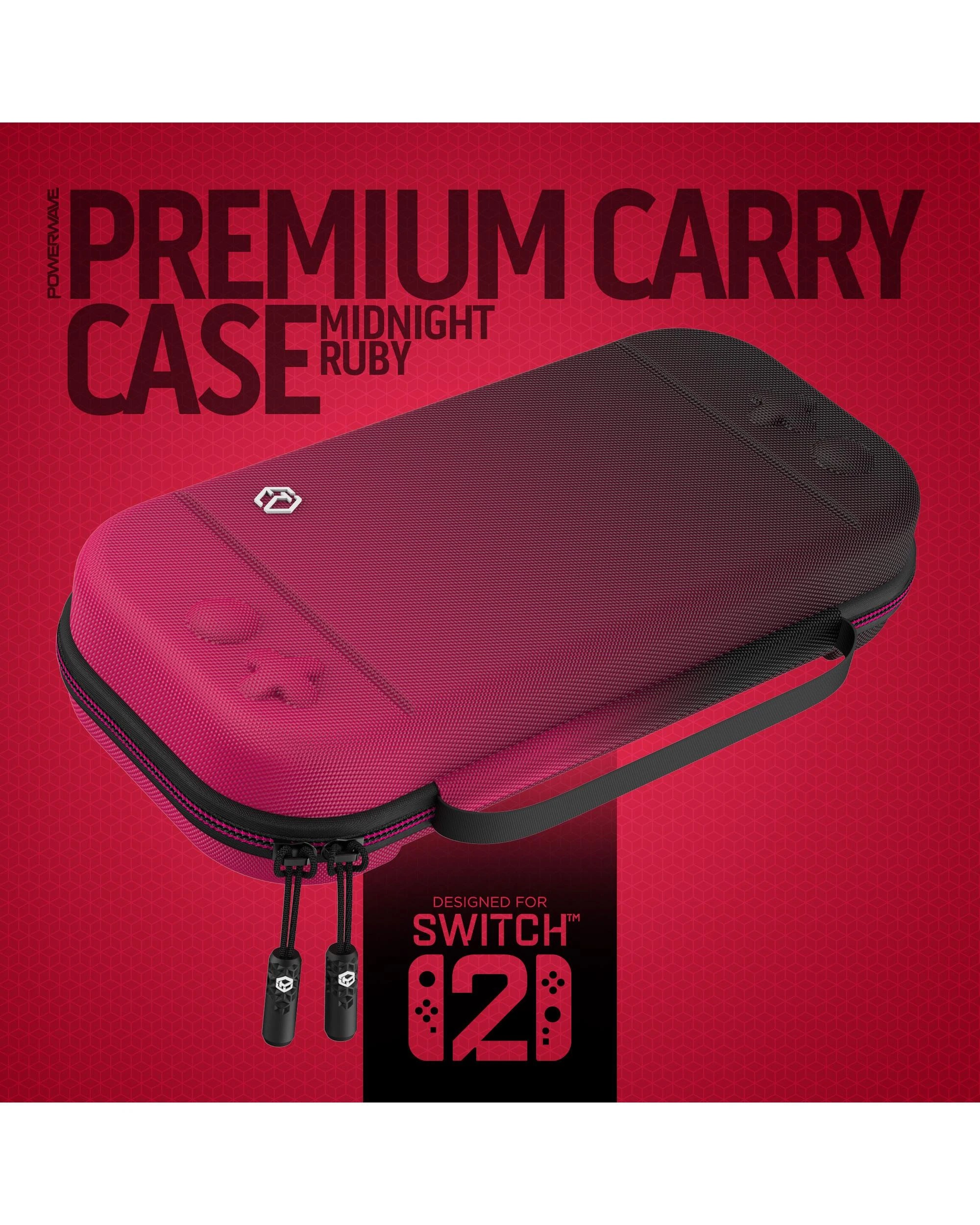 2 Powerwave Premium Carry Case Midnight Ruby for Nintendo Switch 2 - Red, 2 of 6