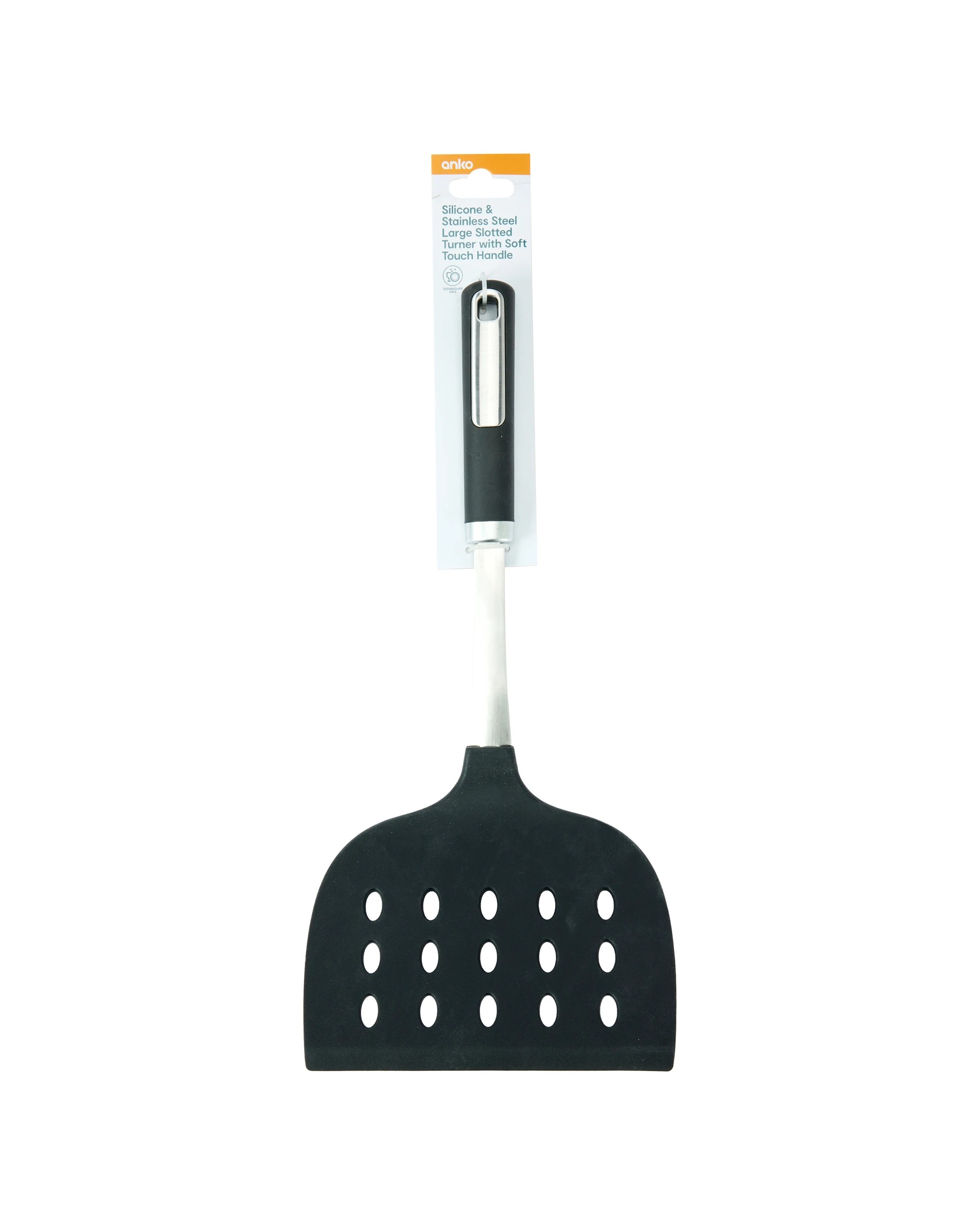 5 Silicone & Stainless Steel Large Slotted Turner with Soft Touch Handle, 5 of 5