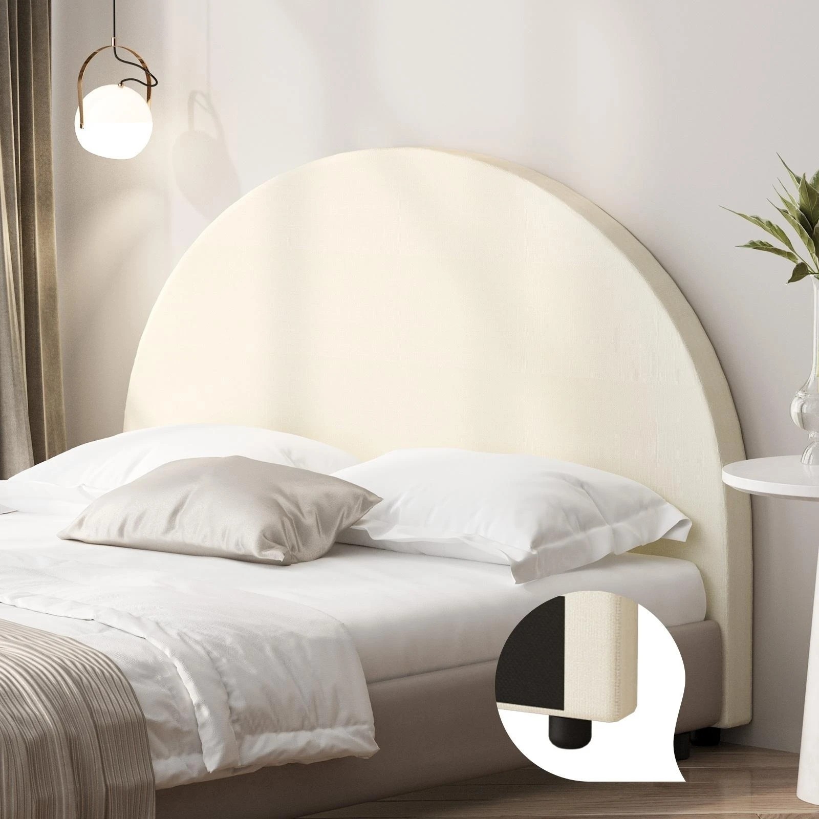 10 Oikiture Bed Head King Single Size Headboard Bedhead
 - Beige, 10 of 10