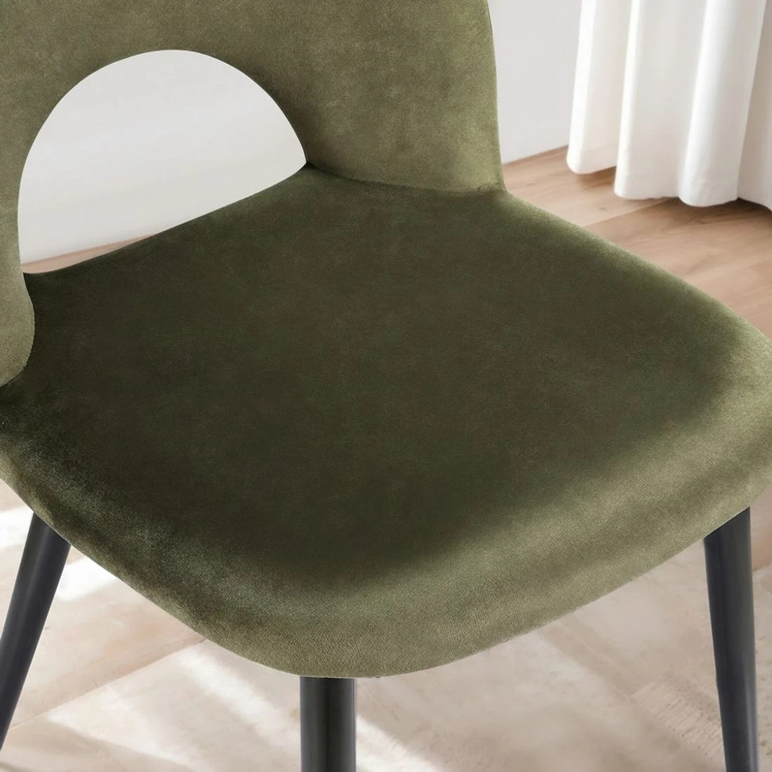 6 Artiss Dining Chairs Set of 4 Velvet Hollow Green - Green, 6 of 6
