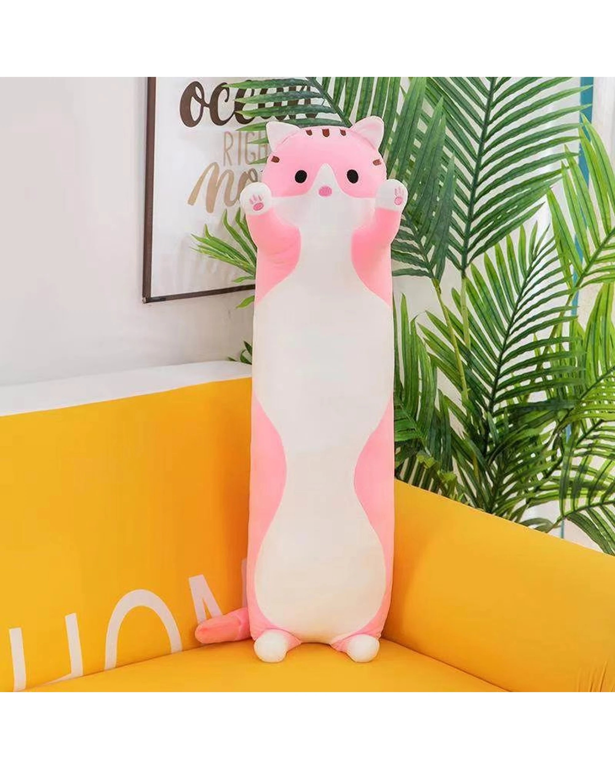 2 Cotton More Long Cat Plush Toy Pillow Cushion 90cm - Pink, 2 of 2