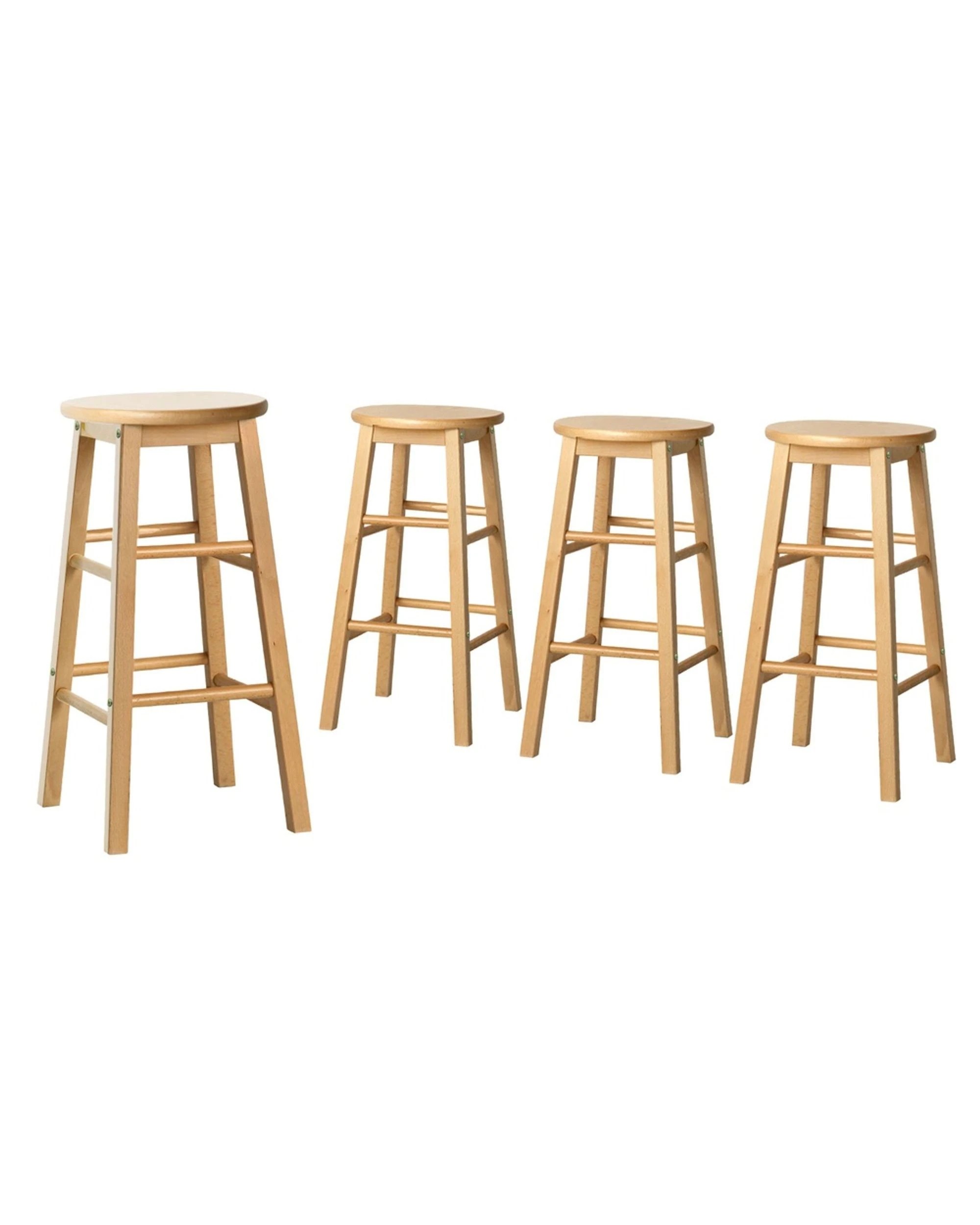 3 Artiss 4x Bar Stools Round Chairs Nature - Natural, 3 of 5