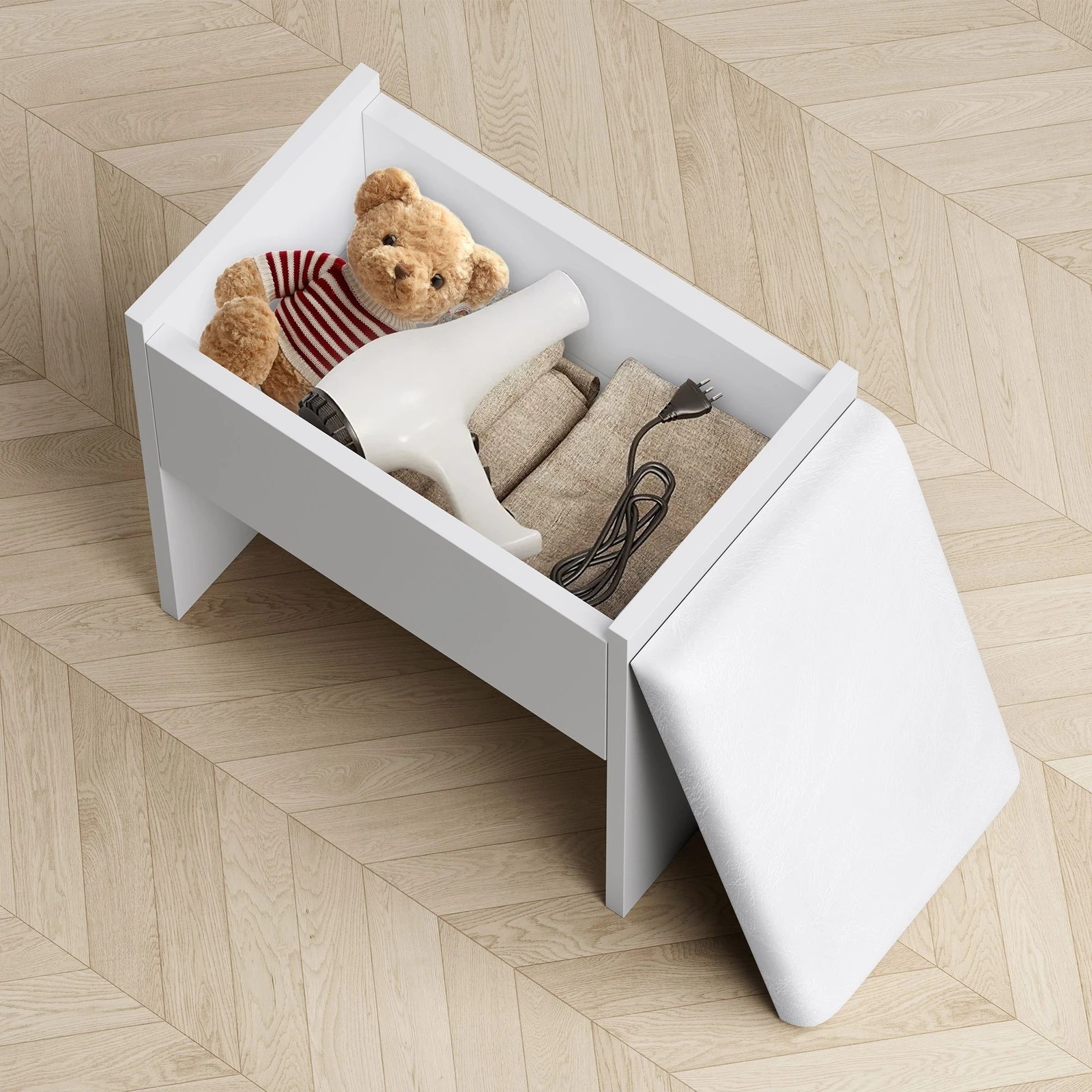 2 Alfordson Dressing Table Stool Set Makeup Mirror Desk LED 12 Bulbs - White, 2 of 10