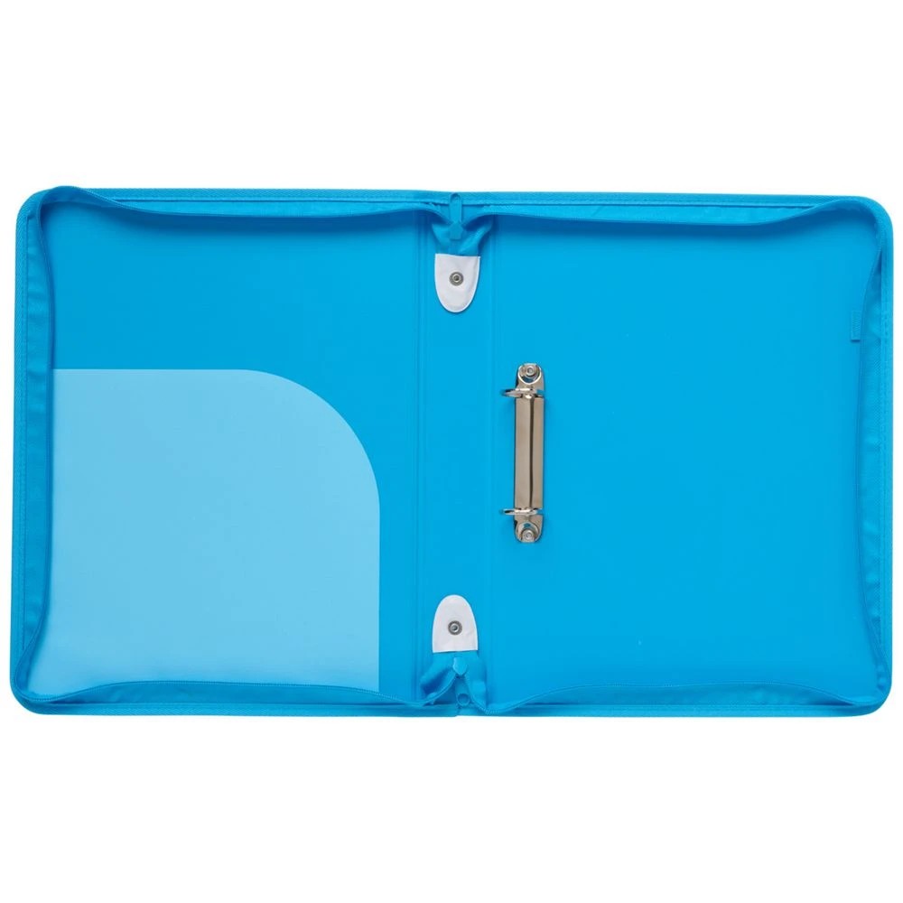 3 Otto A4 Recycled 2 D-Ring Zipper Binder Blue, 3 of 5